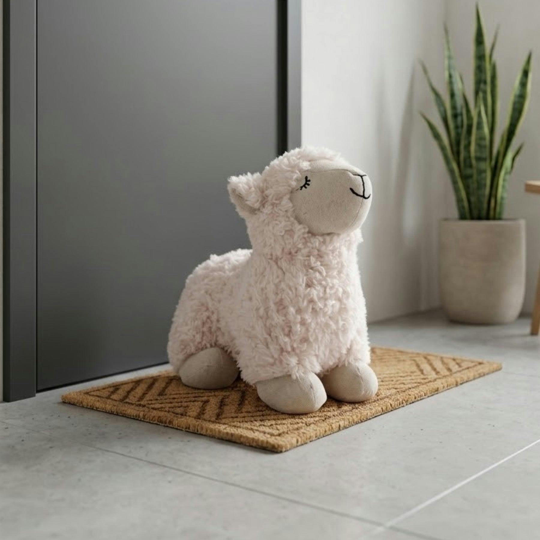 Hestia Lamb Door Stop in Cream - Image 4