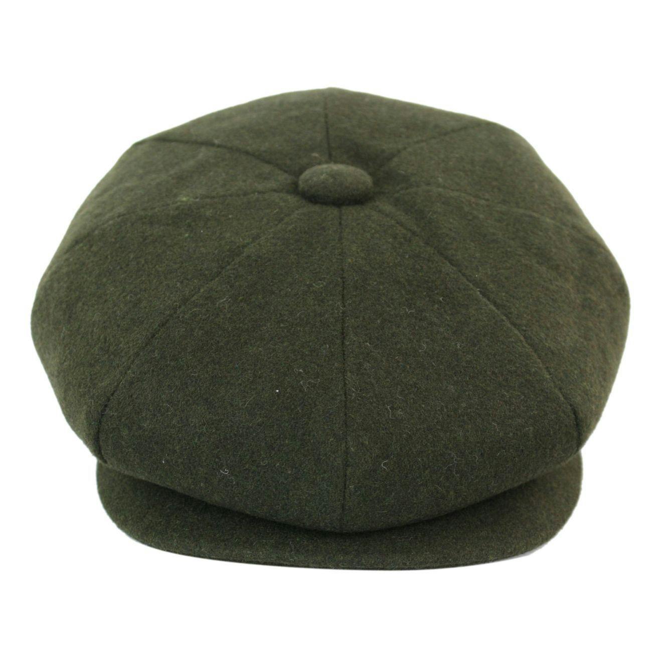 Infinity Leather Men's Peaky Blinders Newsboy 8 Panel Hat - Olive - M