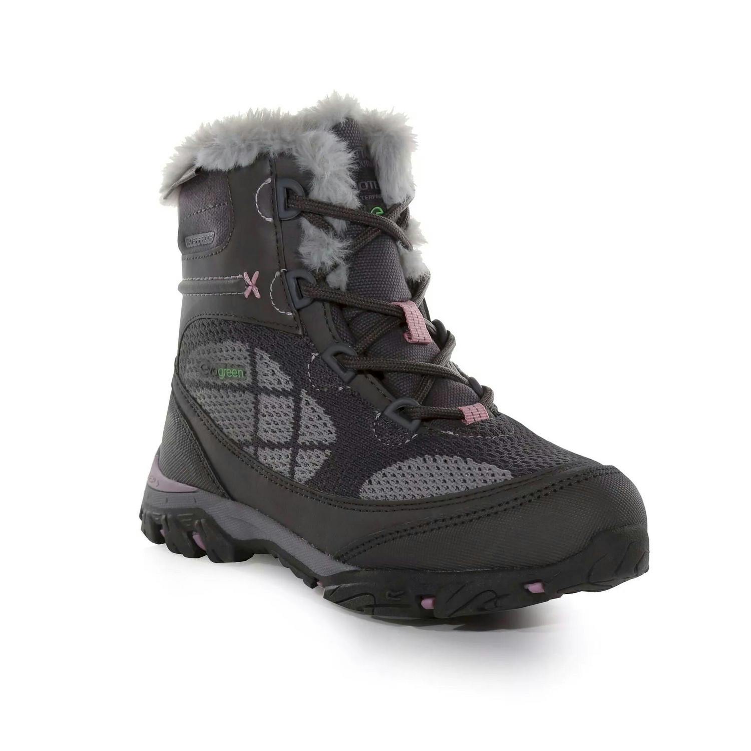 Regatta Lilac Kids Hawthorn Evo Walking Boots - Granite/Fragrant - 9 Uk Child - Granite/Fragrant - 50% Nylon/20% Rubber/10% Faux Fur/10% Foam/10% Cotton