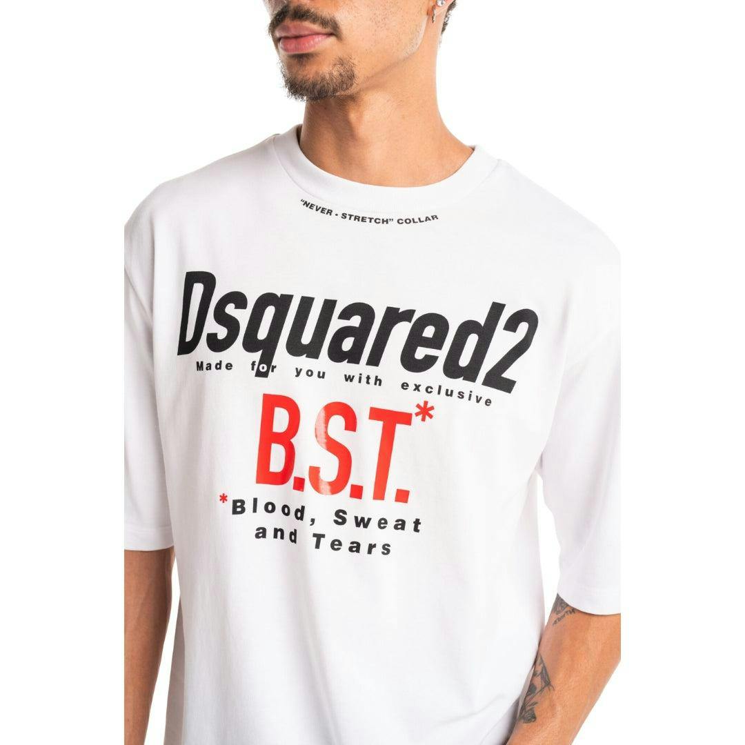 Dsquared2 Men's White Bloody Sweat Tears T-Shirt - Pure - M - Pure - 100% Cotton