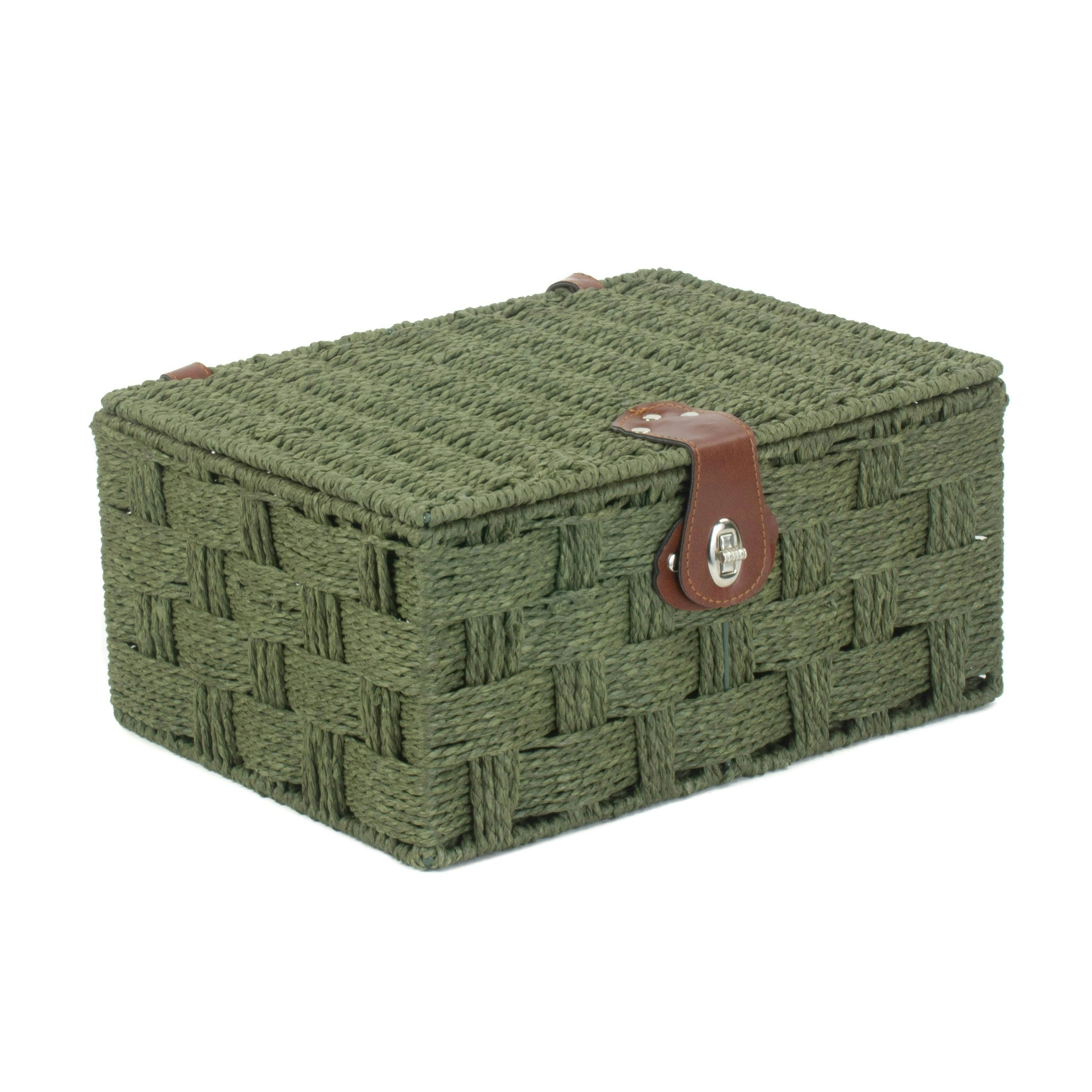 Rackhams Green Twisted Paper Storage Basket - Medium
