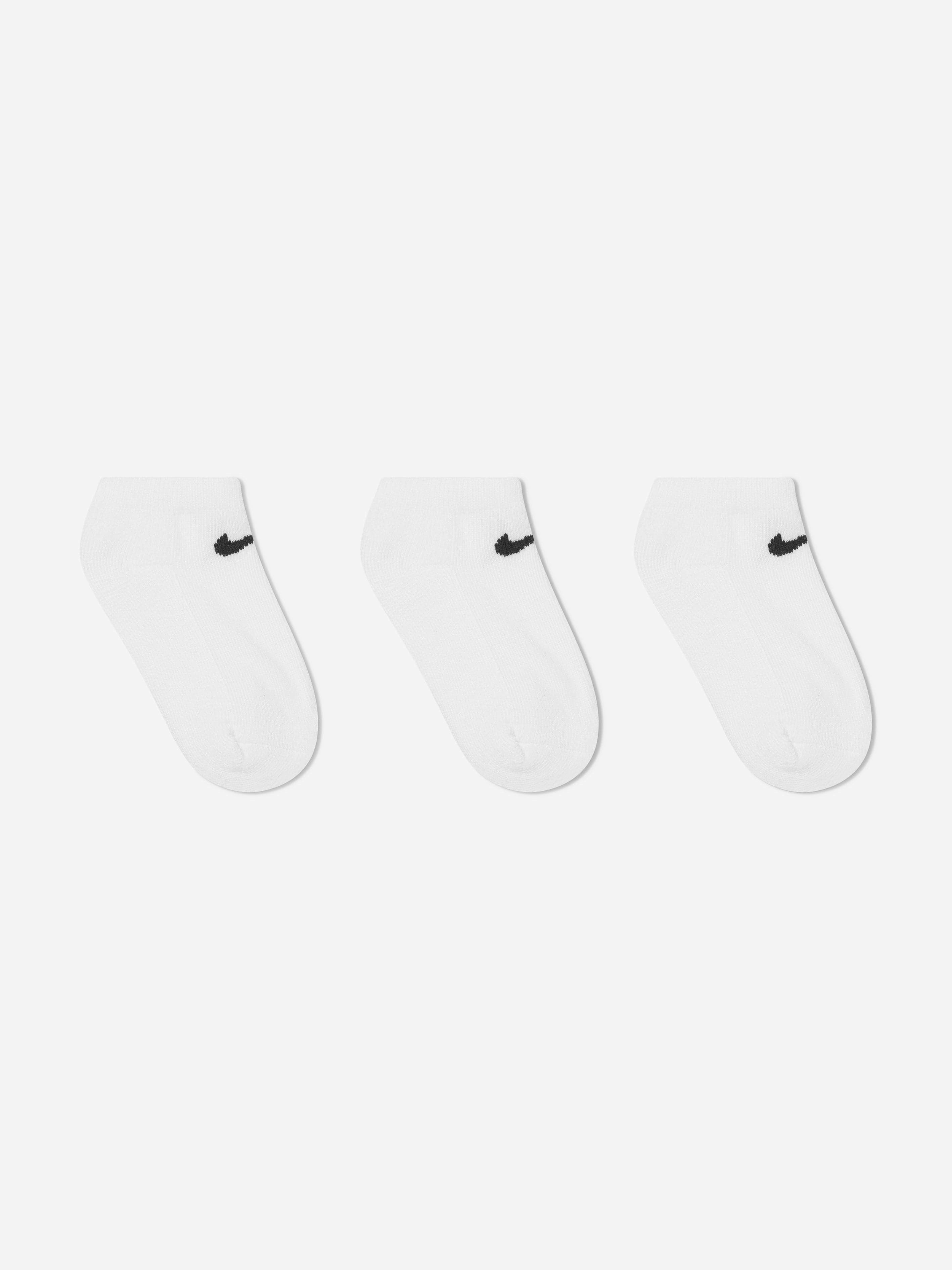 Nike White Kids 3 Pack Basic No Show Socks Set In - 5 - 7 Yrs