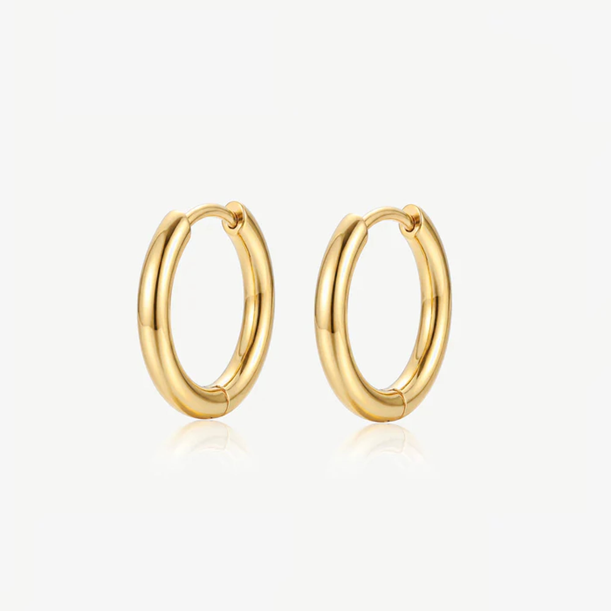 Muchv Gold Solid Hoop Earrings - 18Mm
