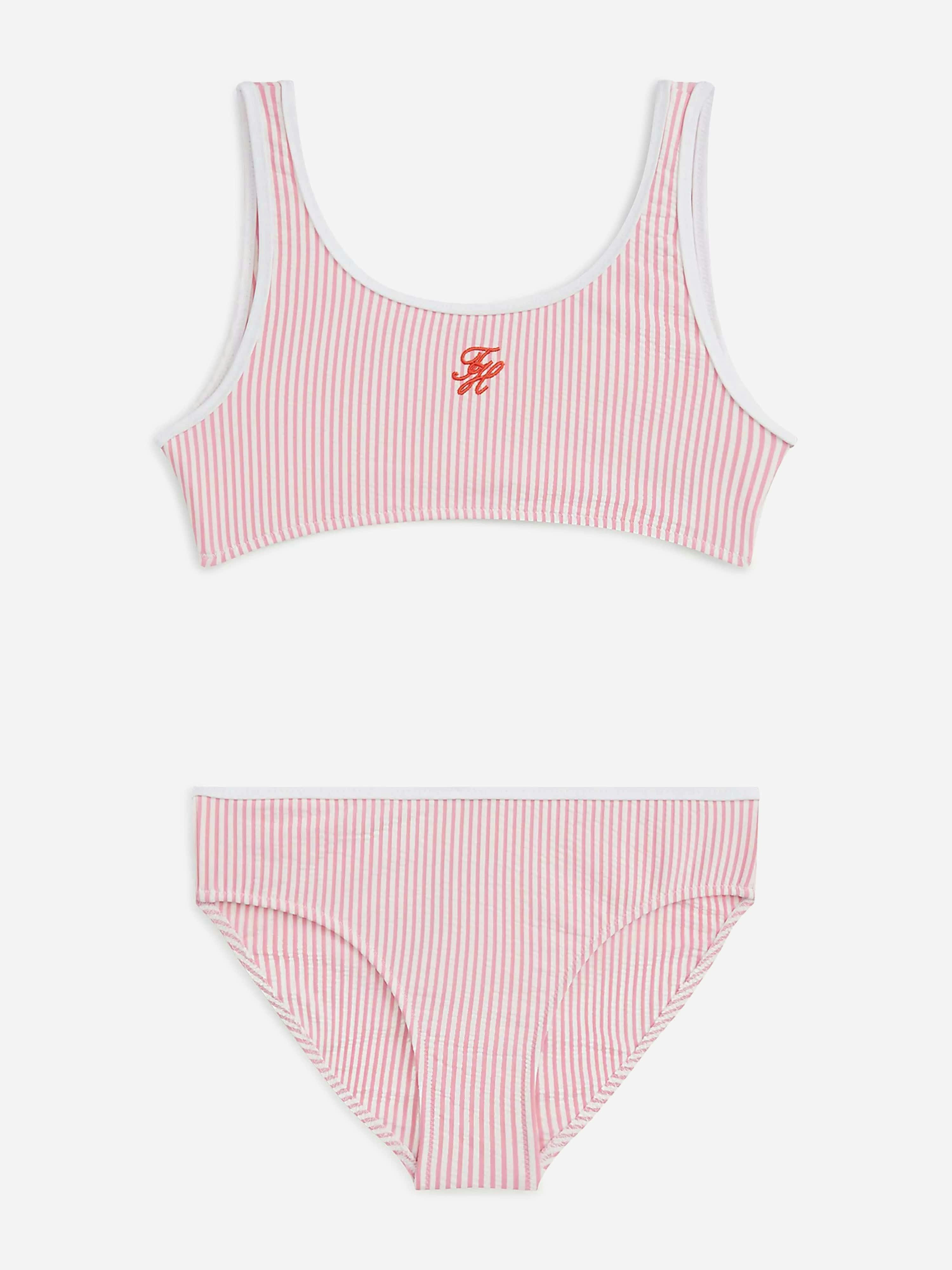 Tommy Hilfiger Girls Pink Seersucker Bikini In - 10 - 12 Yrs