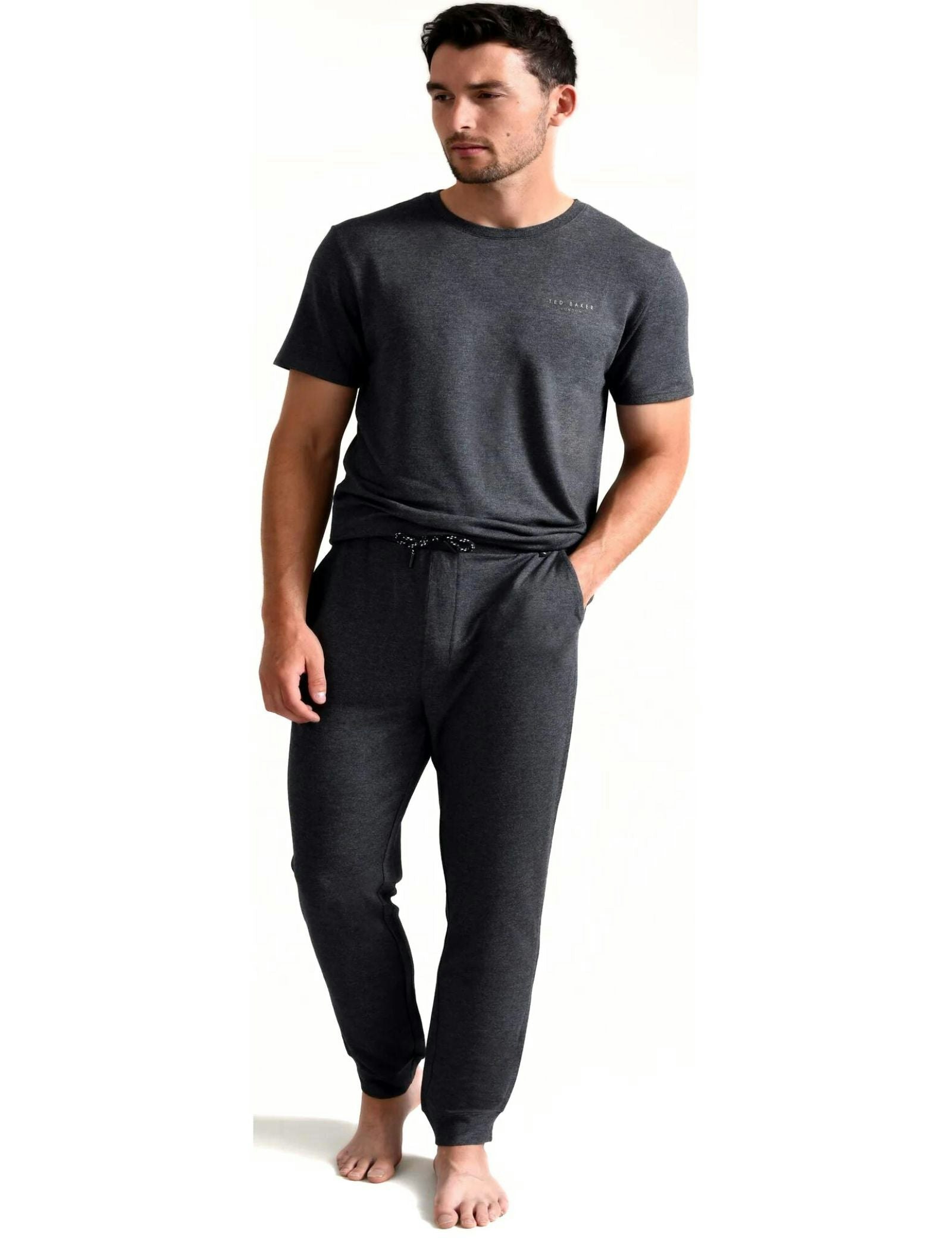 Ted Baker Men's Grey Luxe Modal Lounge T-Shirt, Heather - Medium