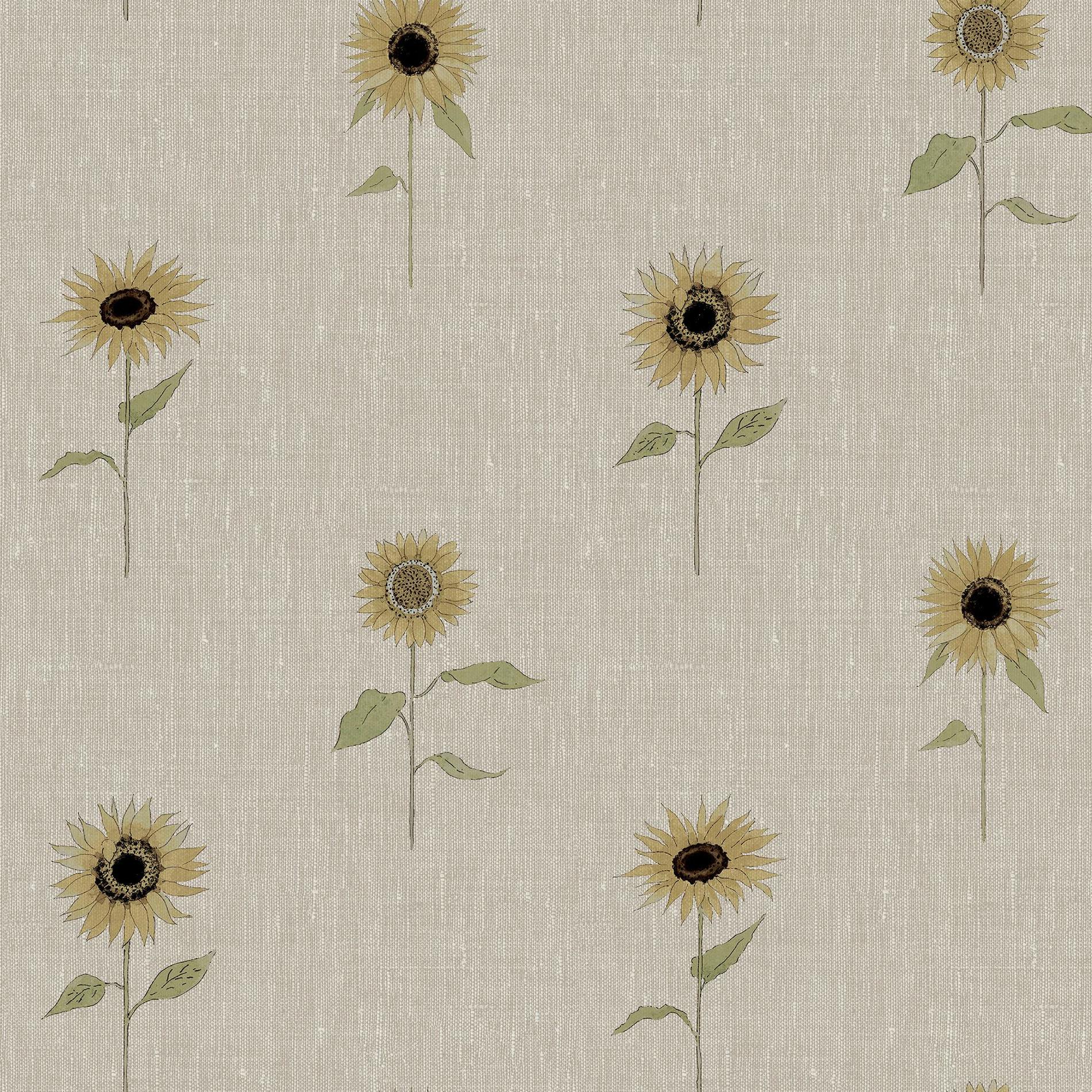 Rackhams Yellow Sunflowers Woven Wicker Wallpaper