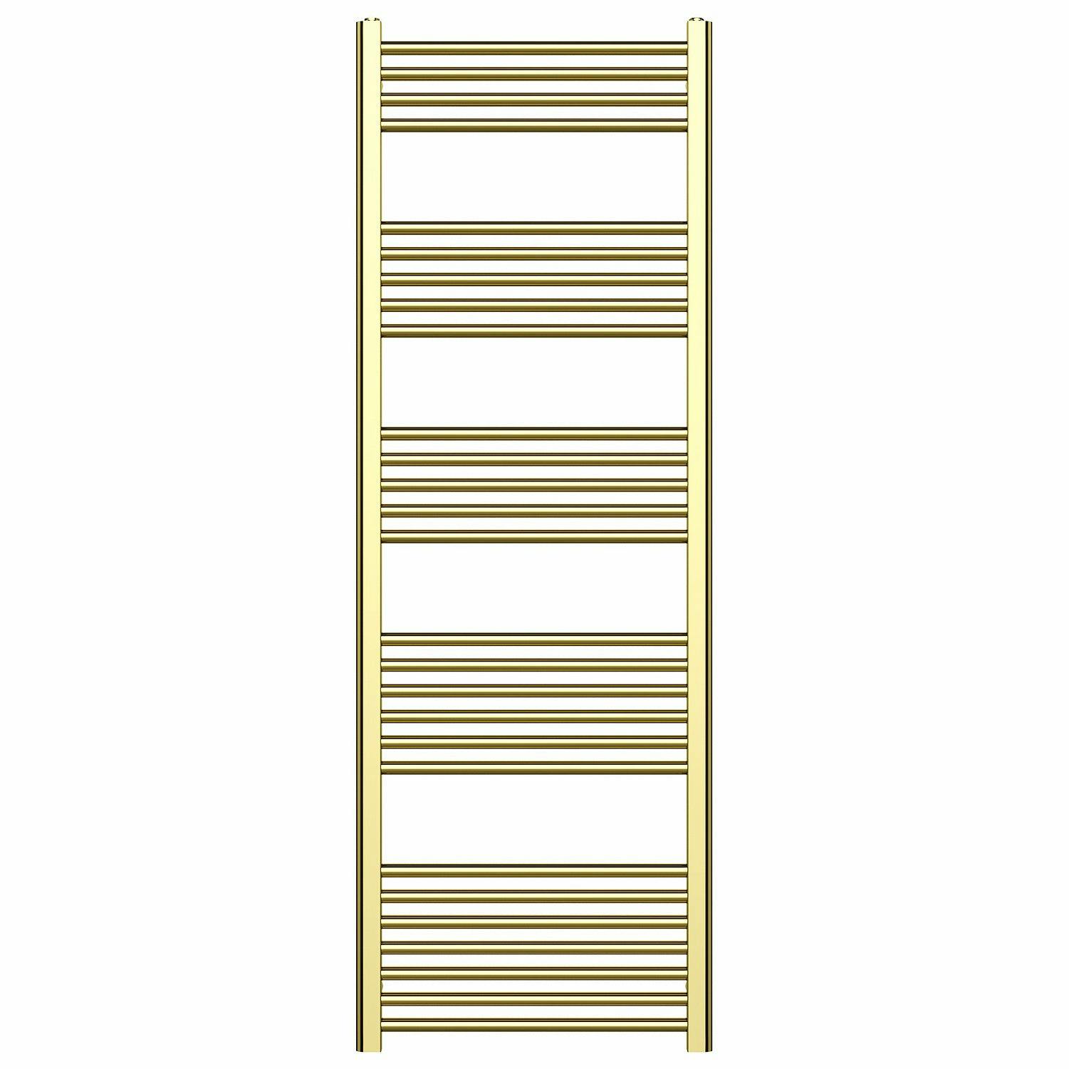 Myhomeware Gold 550Mm X 1600Mm Shiny Heated Bathroom Towel Rail Radiator For Central Heating Uk