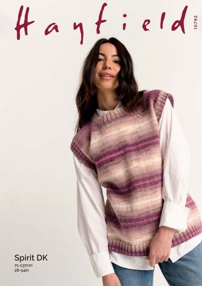 Hayfield Women's Spirit Dk Knitting Pattern 10792, Slipovers For 28 - 54 Inches - Easy