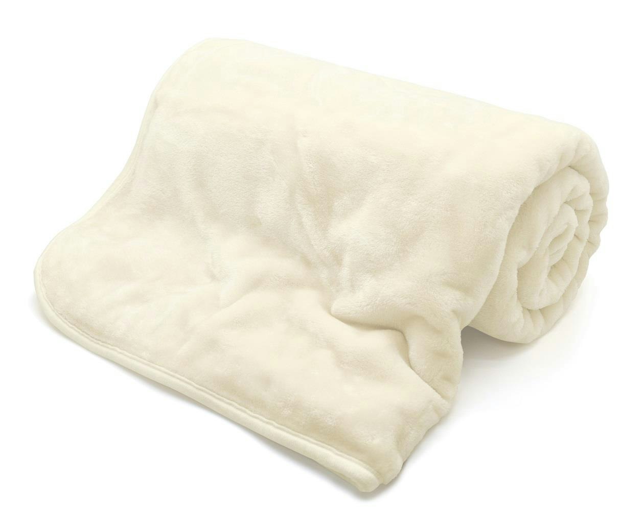 Rackhams Cream Mink Luxury Velvet Soft Blanket - 200X240cm