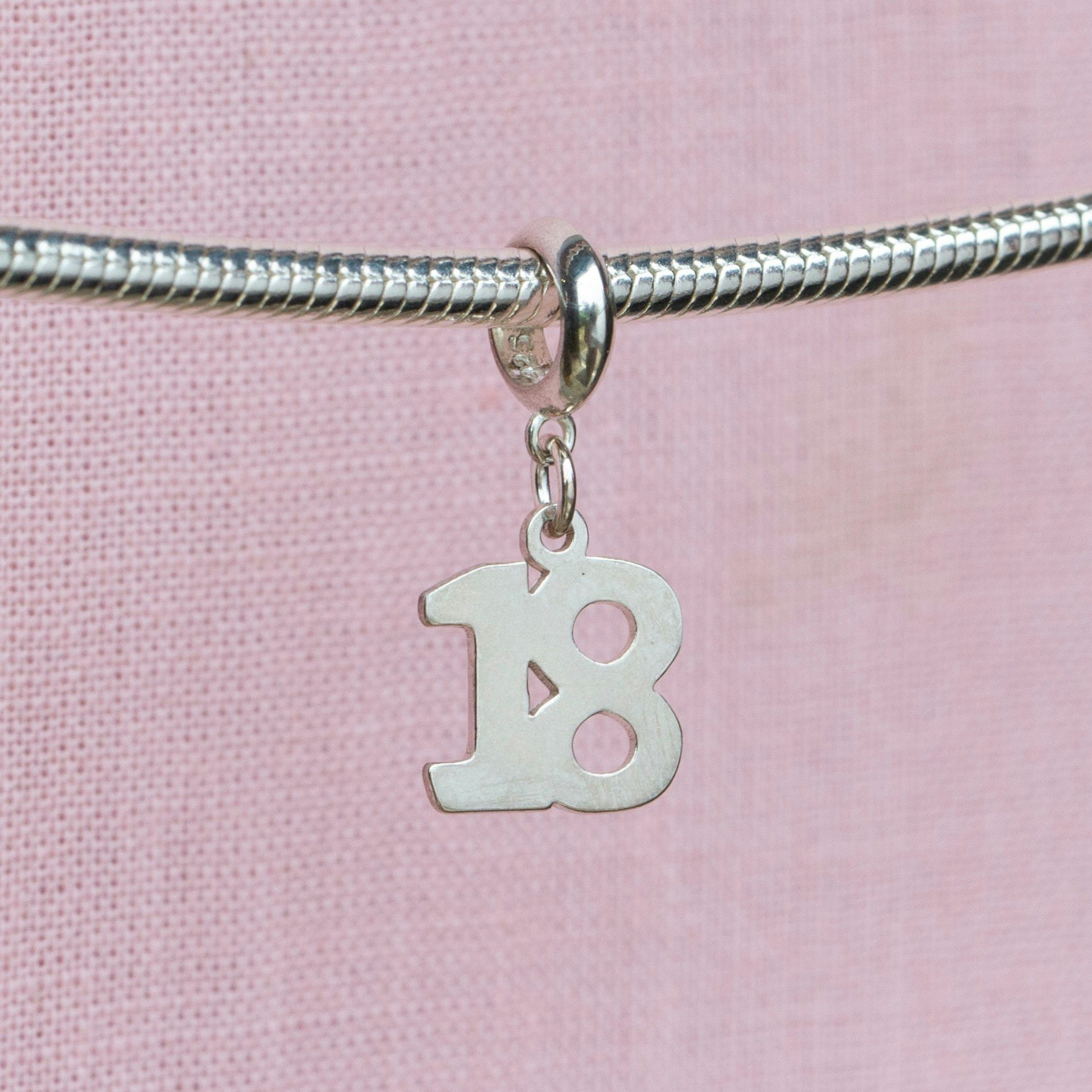 Mylee London Silver 18 Pendant Charm - Sterling - Yes - Slider