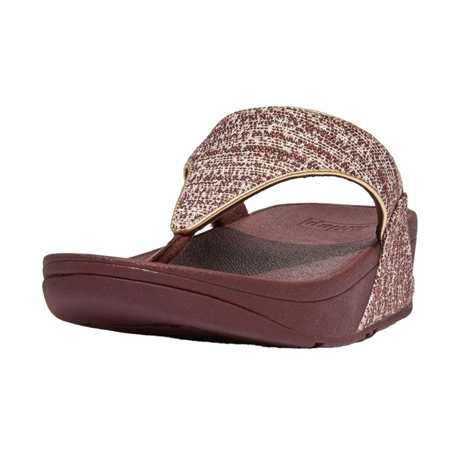 Fit Flop Women's Brown / Lulu Shimmer Weave Toe Post Sandals - 7 Uk - 100% Mixed