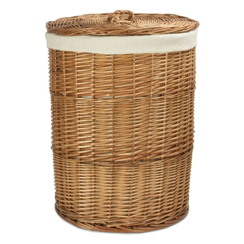 Red Hamper Red/Light/White Hamper Large Steamed Wicker Round Laundry Baskets With Lining