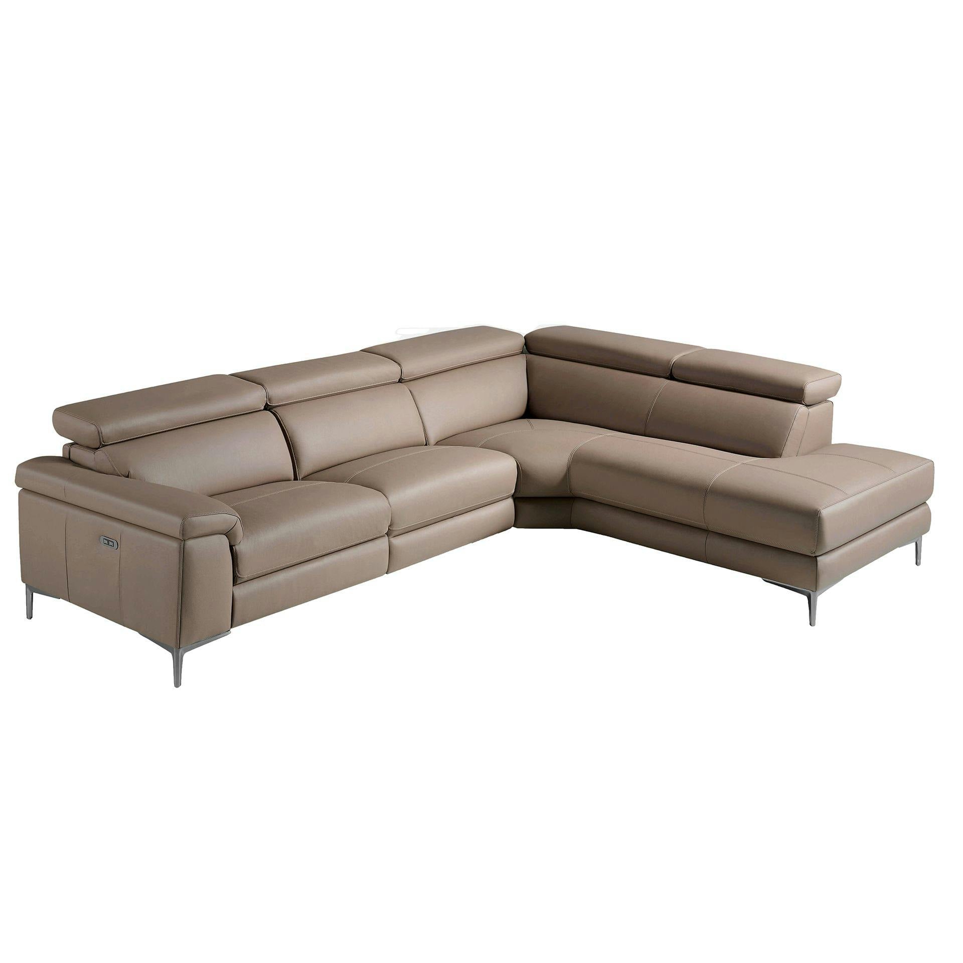 Rackhams Relax Corner Sofa In Mink Leather 6042/6043 - Left