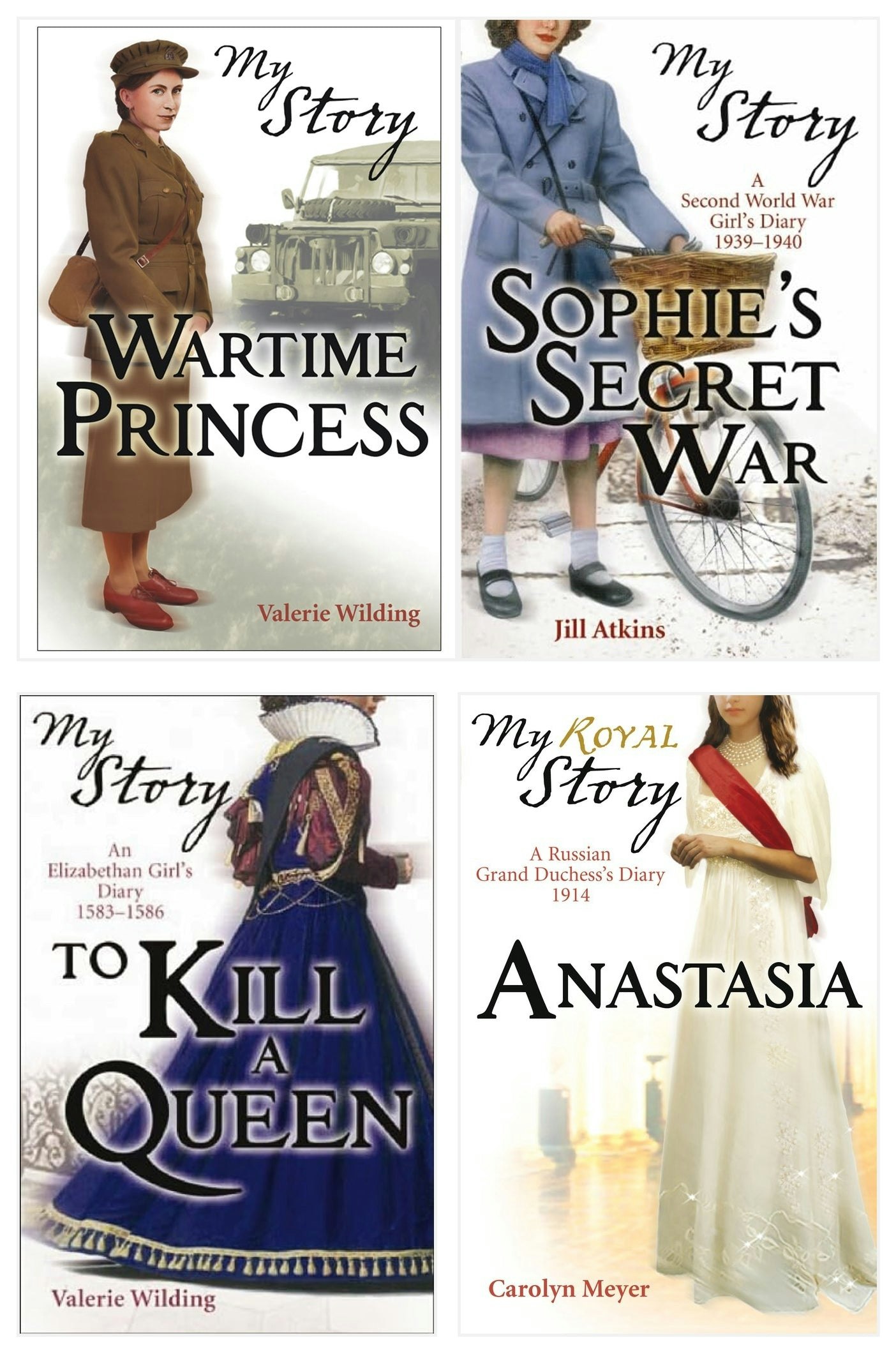 Scholastic My Story Books Collection Set (Anastasia, Sophie's Secret War, To Kill A Queen, Wartime Princess) Size 4