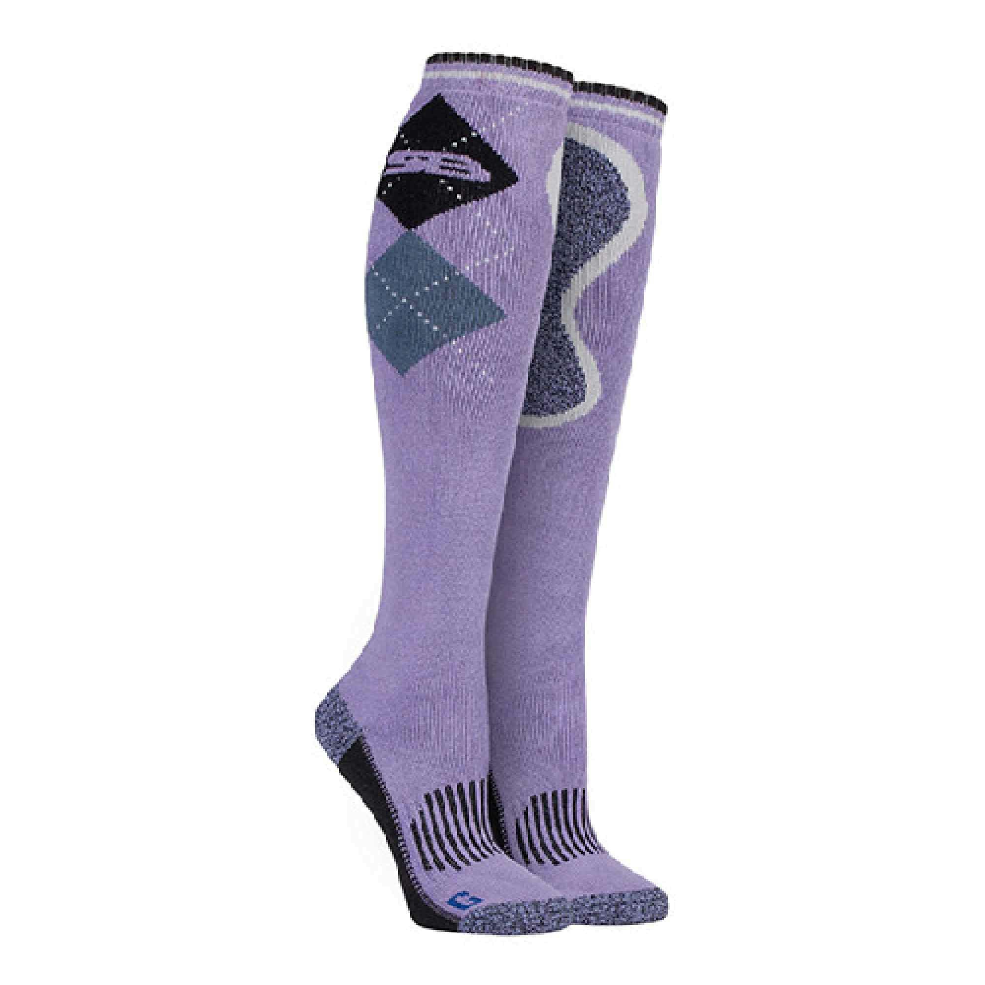 Storm Bloc Women's 1 Pack Long Knee High Cotton Equestrian Socks - Sbgls009pur - Size 4-8 Uk