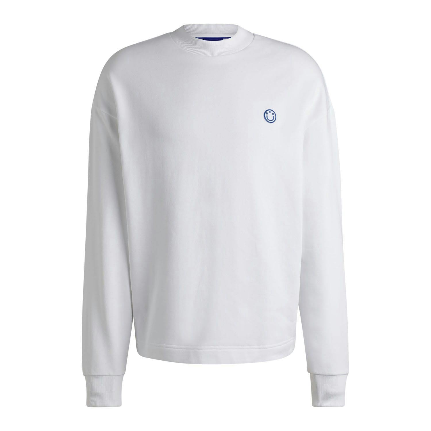 Hugo Men's White Ninnyo Crew Neck Sweatshirt - S - 100% Cotton