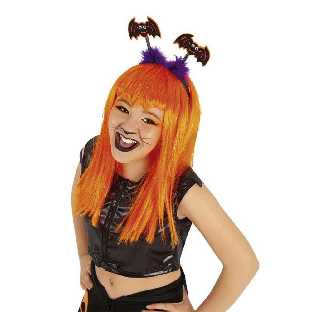 Bristol Novelty Black/Orange Bat Bopper Headband - One Size