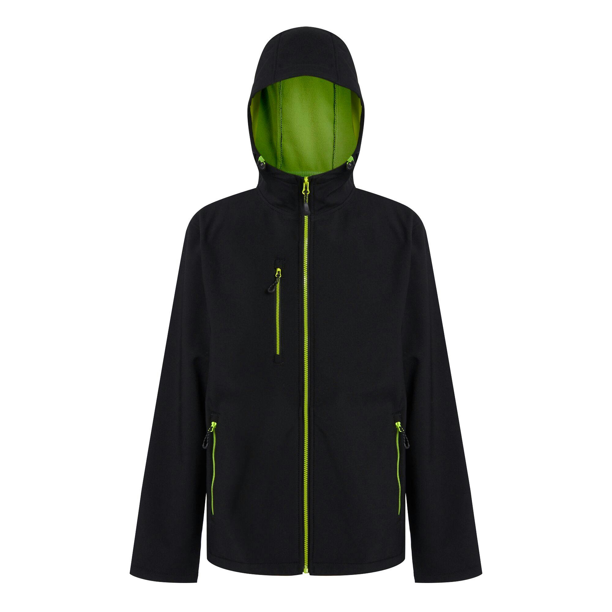 Regatta Men's Black/Green Professional 2 Layer Soft Shell Jacket - /Lime - 3XL - /Lime - 100% Mixed