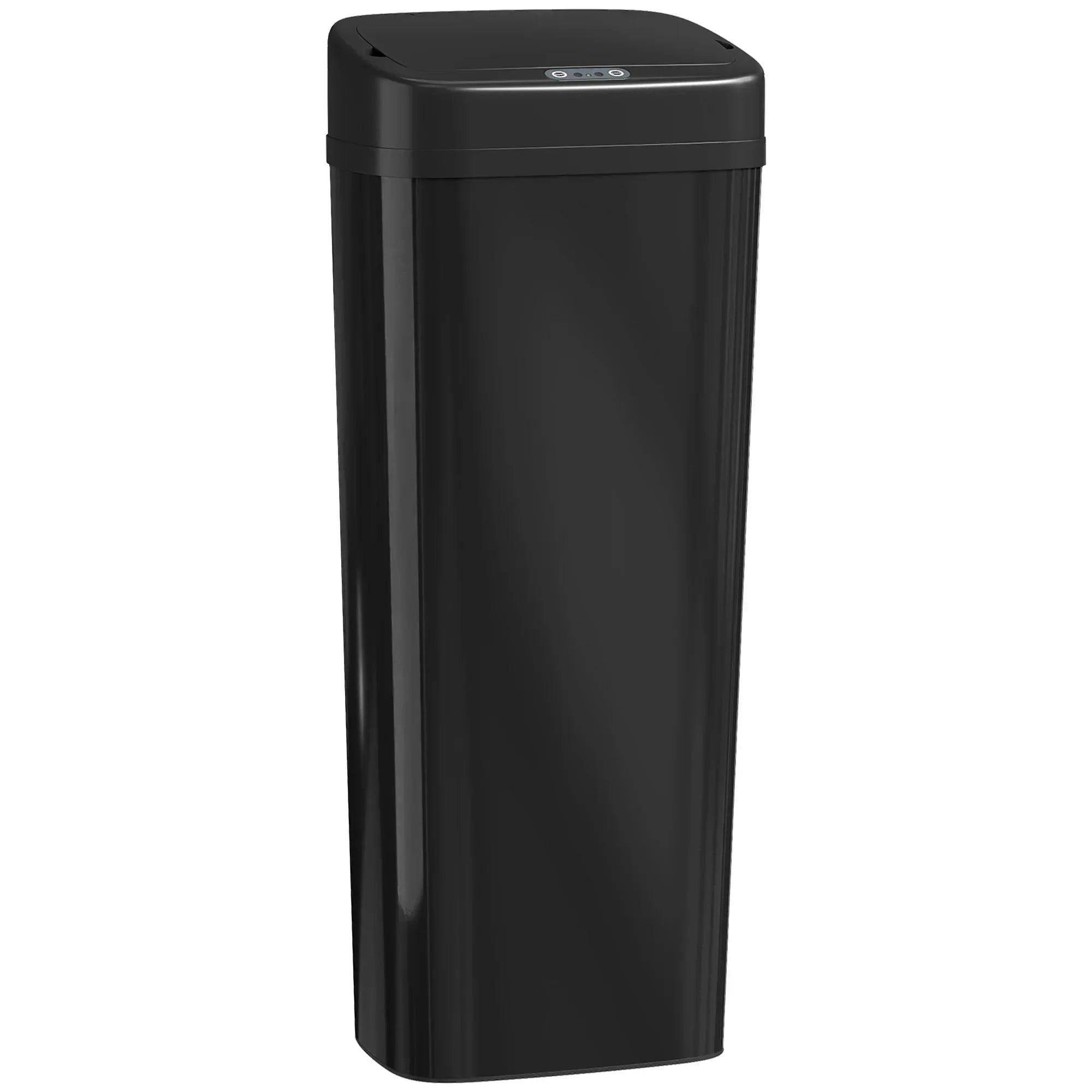 HOMCOM 50L Sensor Bin, Stainless Steel Slim Kitchen Bin, Fingerprint-Proof in Black - Image 4
