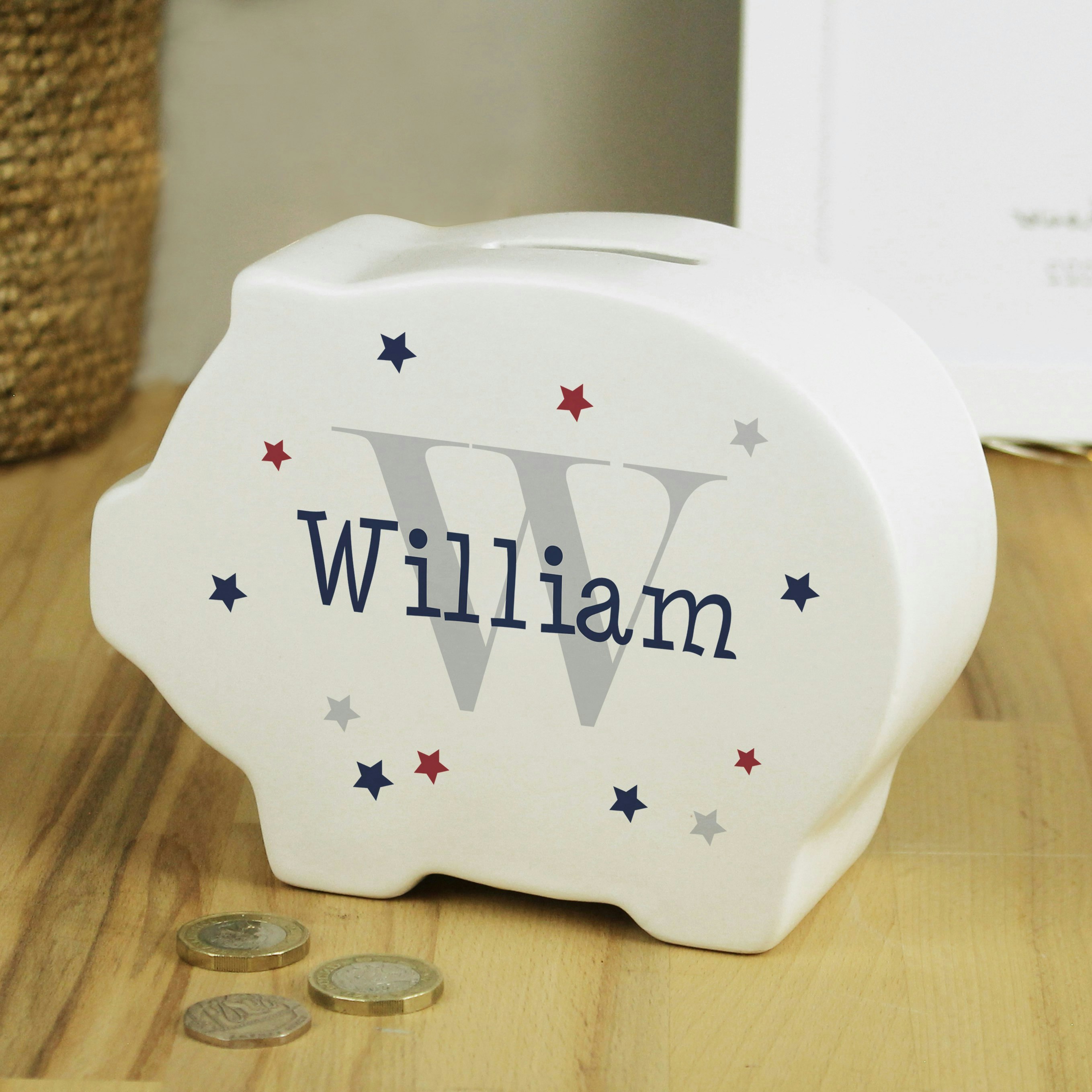 Rackhams Personalised Name & Initial Piggy Bank