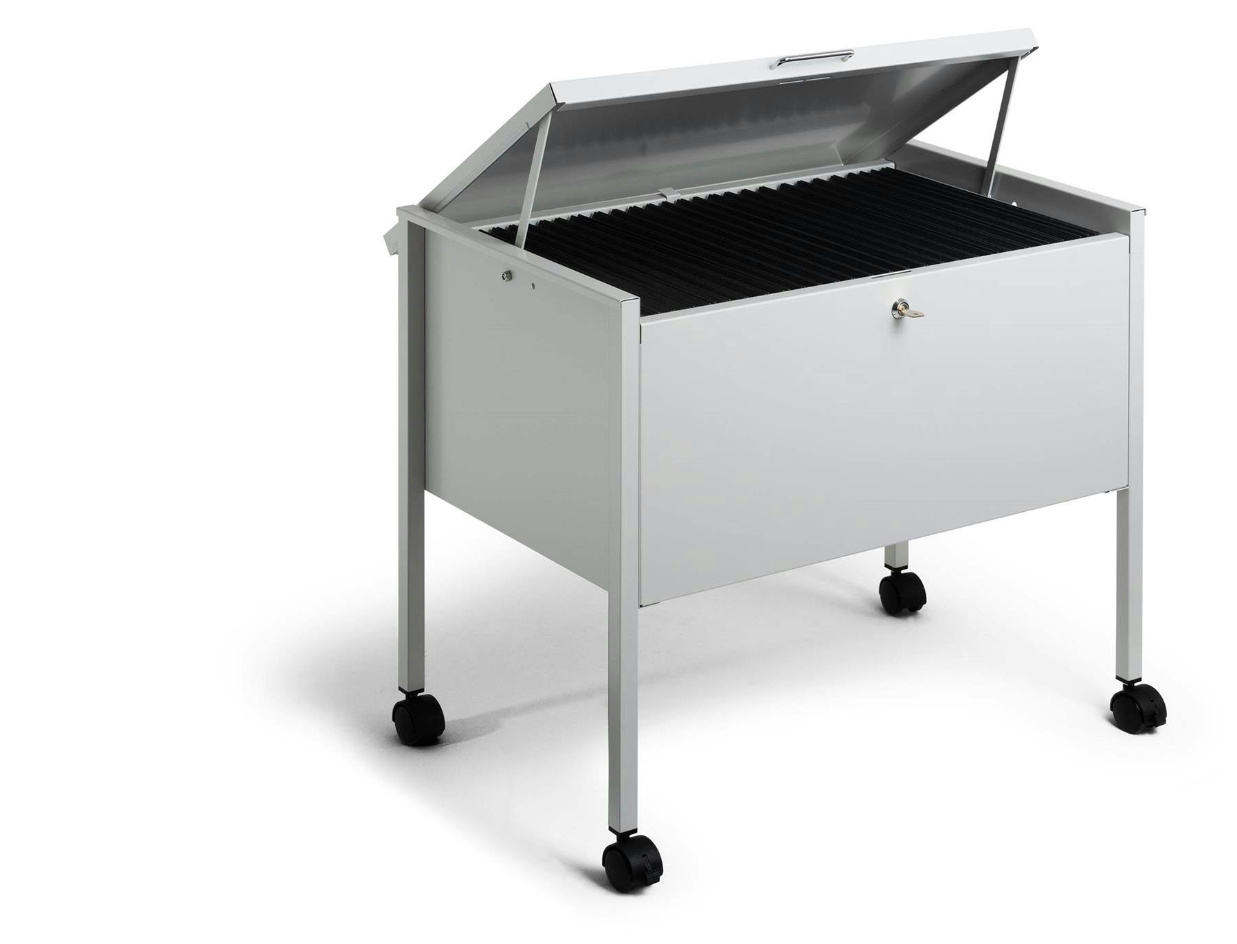 Rackhams Grey Eco Locking Lid Suspension File Trolley | For 80 A4 Folders |