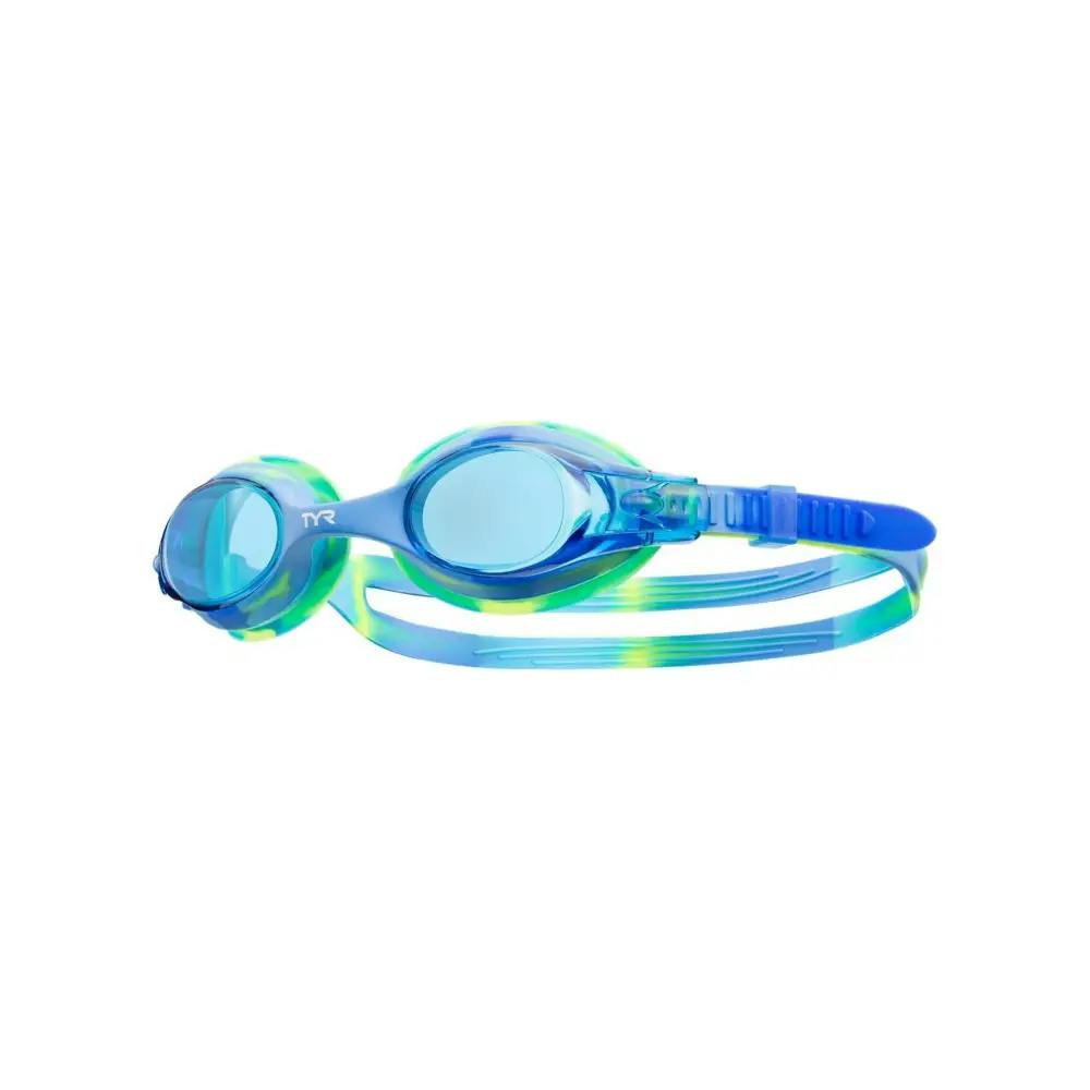 Tyr Blue/Green Swimples Tie Dye Junior Goggles
