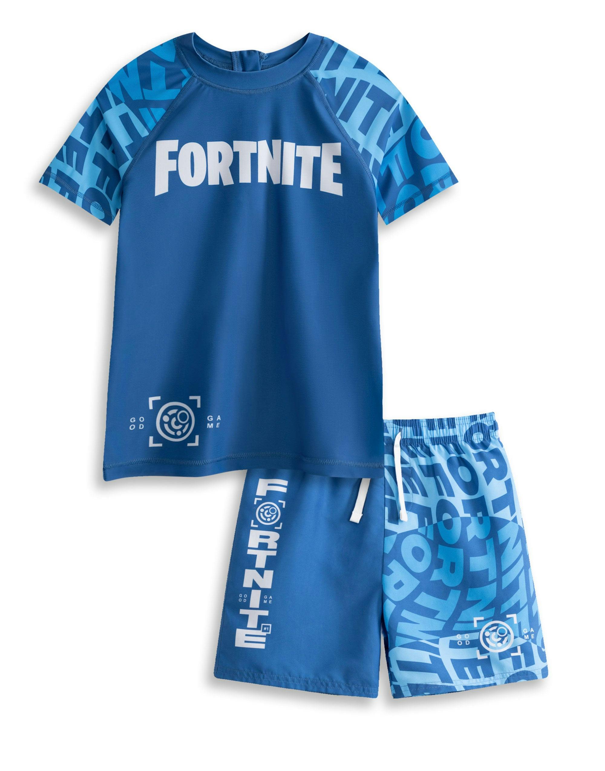 Vanilla Underground Boys Blue Fortnite Logo 2 Piece Swim Set - 13-14 Years