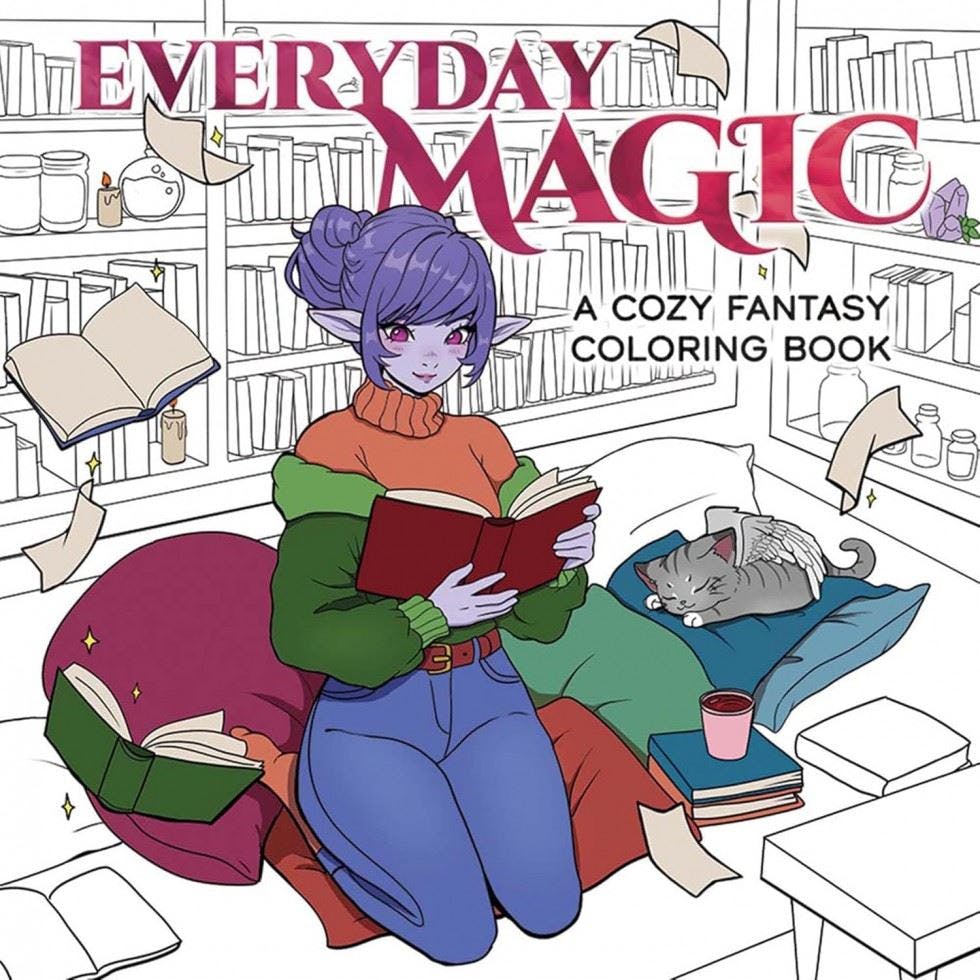 Everyday Magic: A Cozy Fantasy Coloring Book by Ana Bidault NEW - Image 5