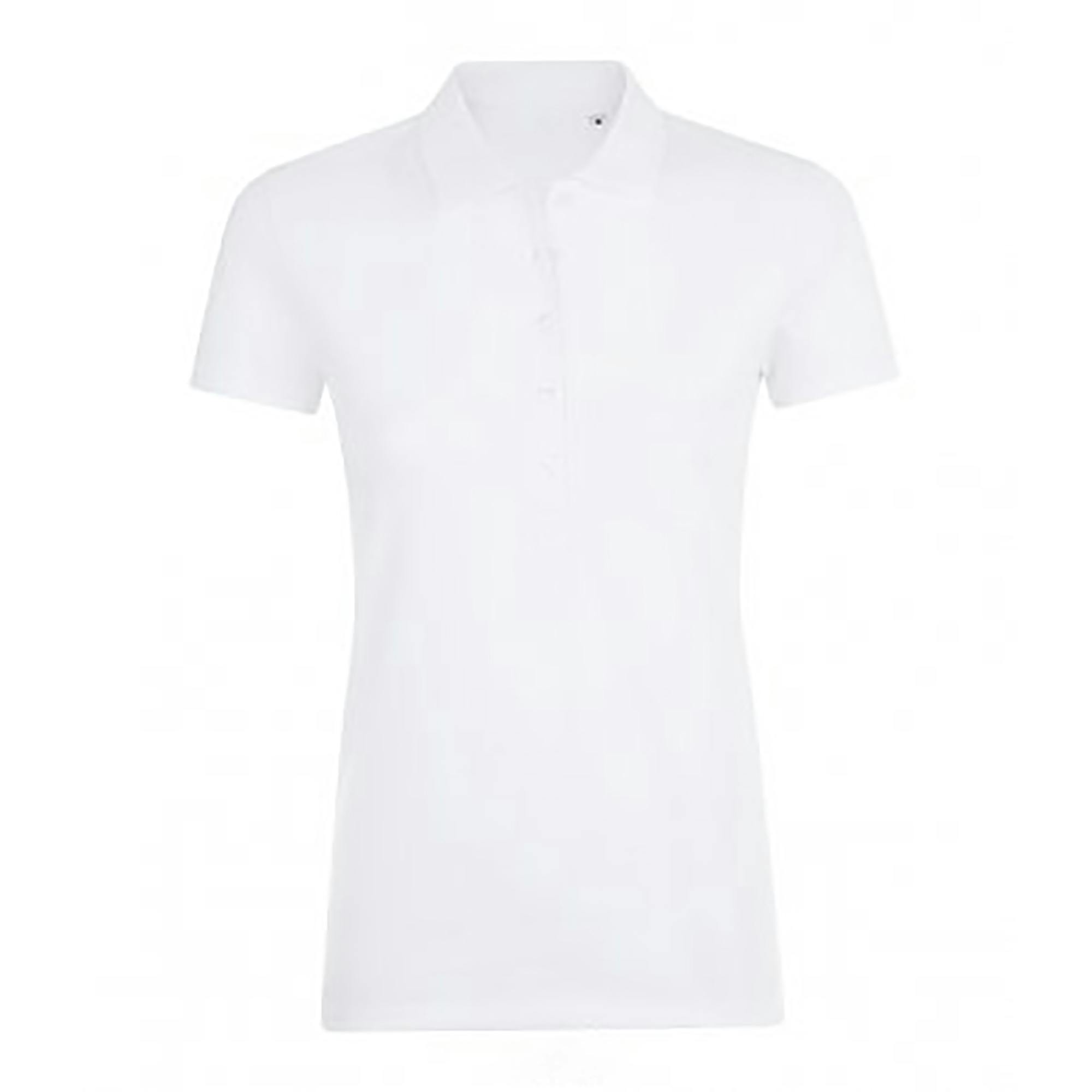 Sol's Women's White Phoenix Short Sleeve Pique Polo Shirt In | Size: 2XL - Image 2