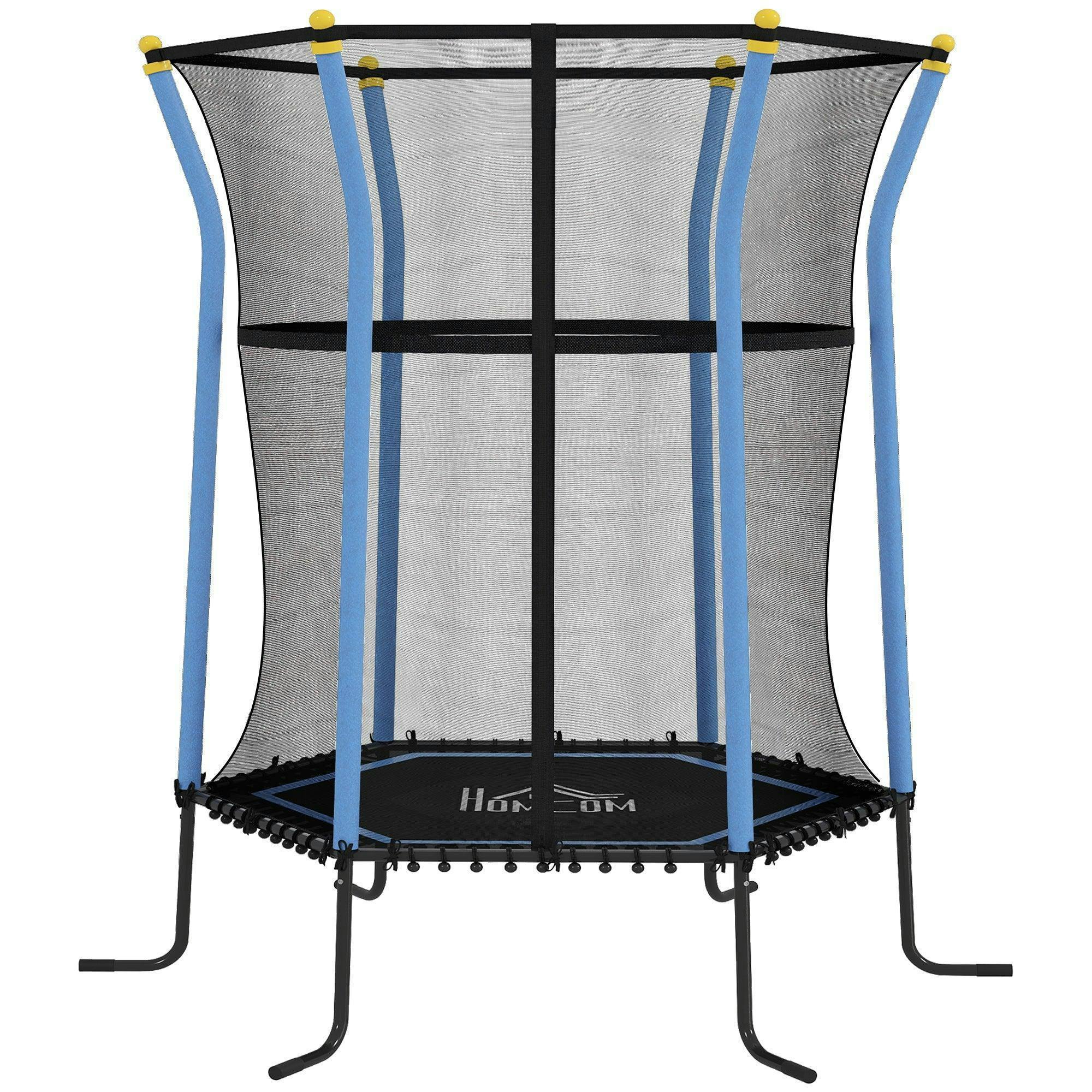 Homcom 5.4Ft Kids Trampoline With Enclosure Indoor Outdoor Blue - Image 4