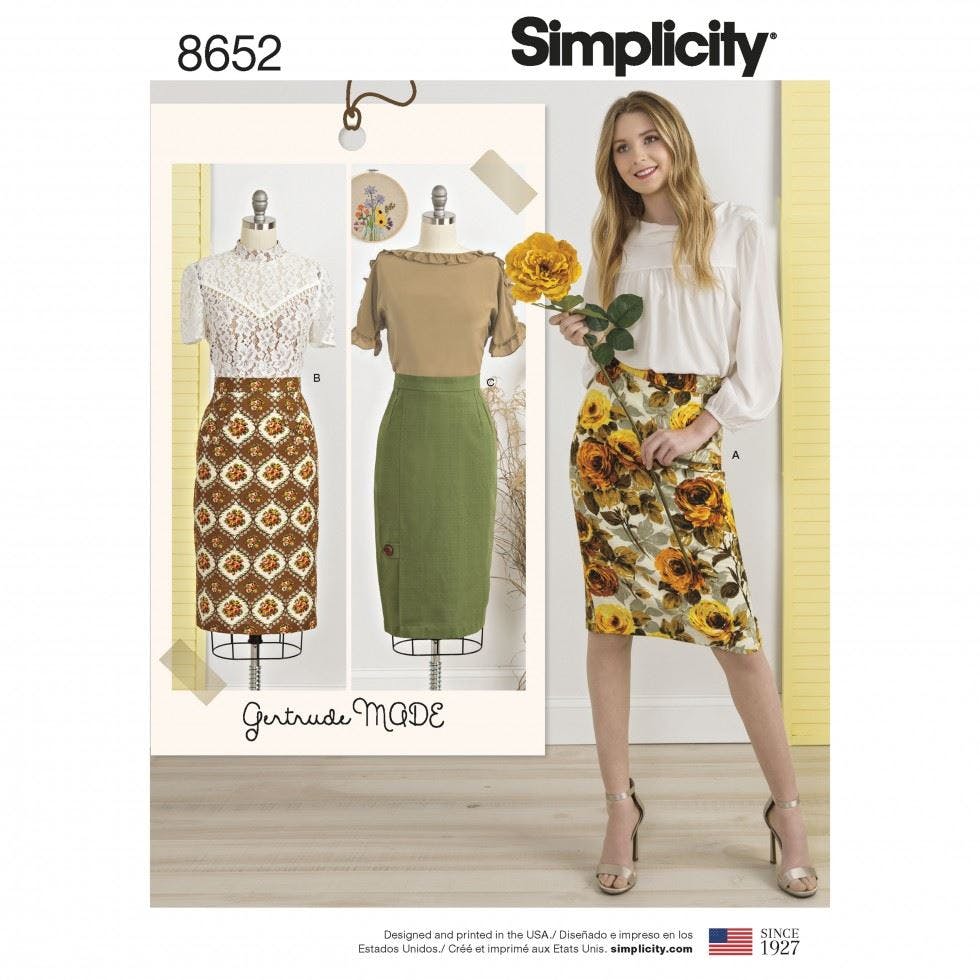 Simplicity Women's Sewing Pattern 8652, Skirts For H5 (6-8-10-12-14) - Intermediate - U5 (16-18-20-22-24)