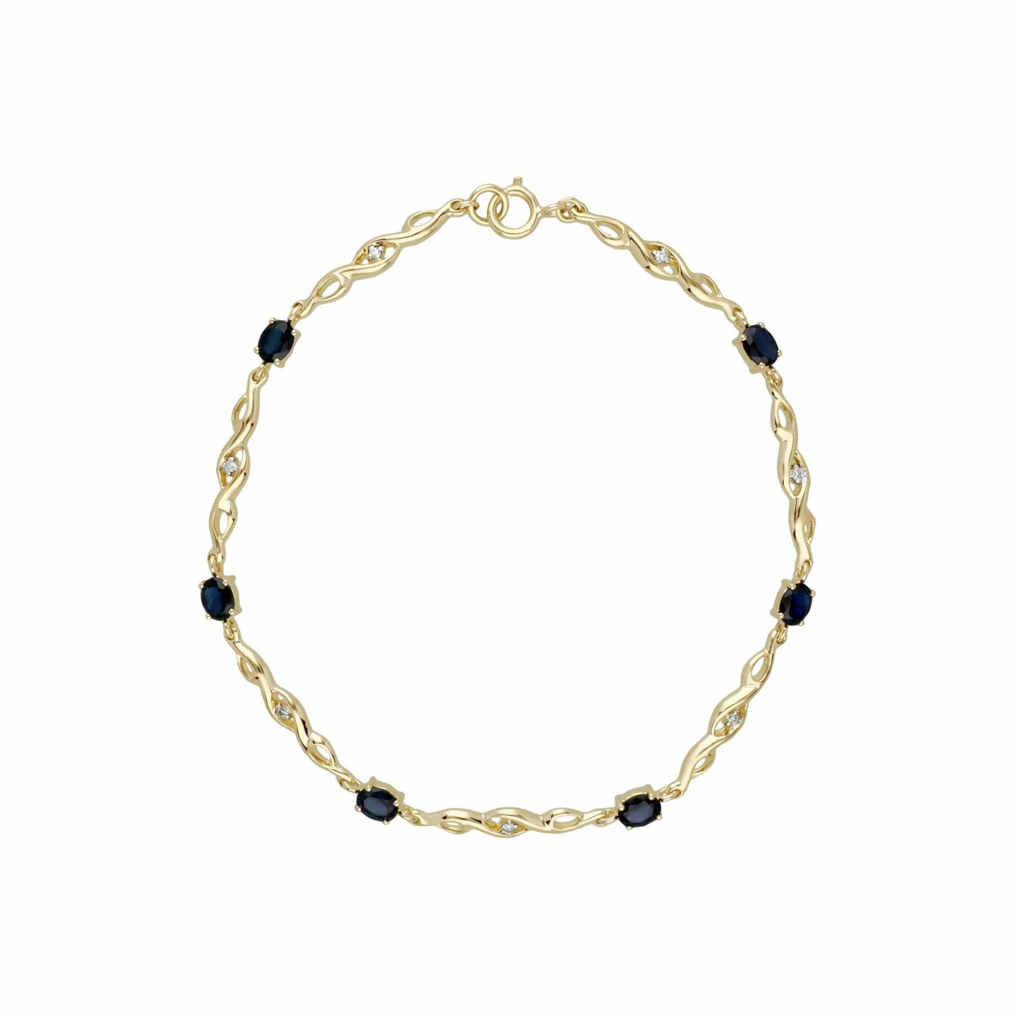 Gemondo Gold Infinity Luxe Sapphire & Diamond Tennis Bracelet In 9Ct