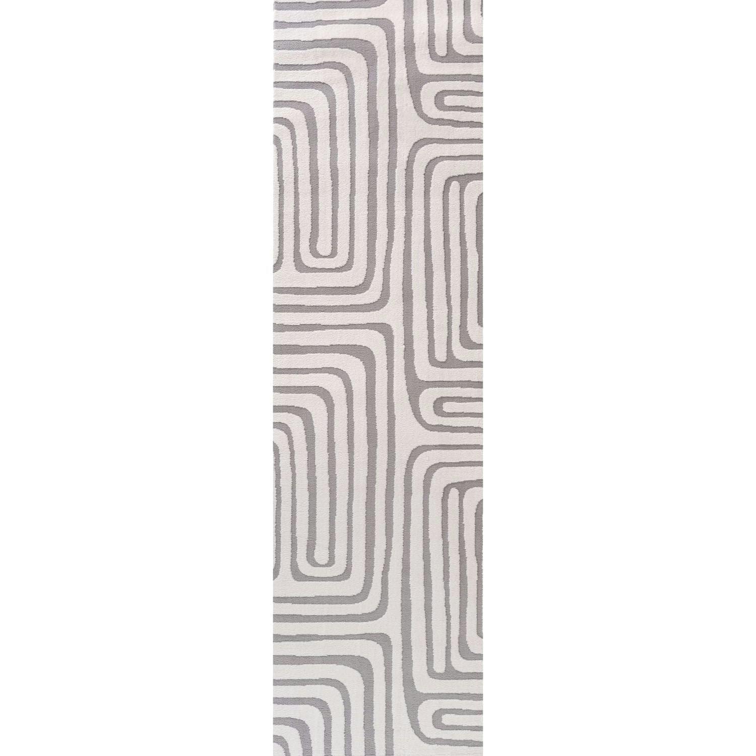 Rackhams Grey Loft Geometric Rug - 80X300 Cm - Image 2