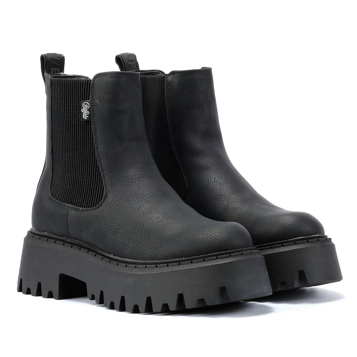 Buffalo Women's Black Aspen Chelsea Leather Boots - Uk 6.5 / Eu 40 / Us 9