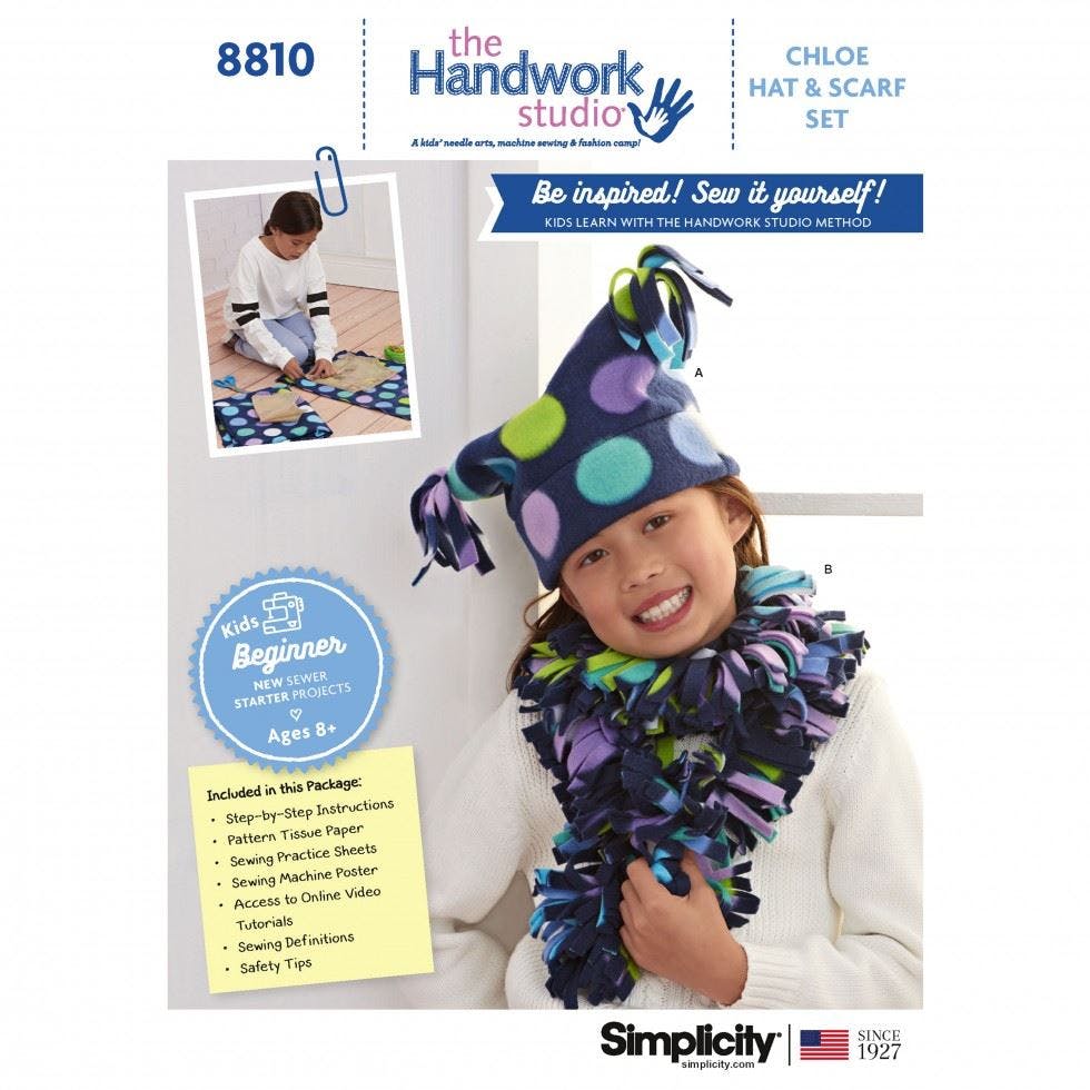 Simplicity Sewing Pattern 8810, Scarves, Headwear For Kids, A (All Sizes) - Easy - A (All Sizes)