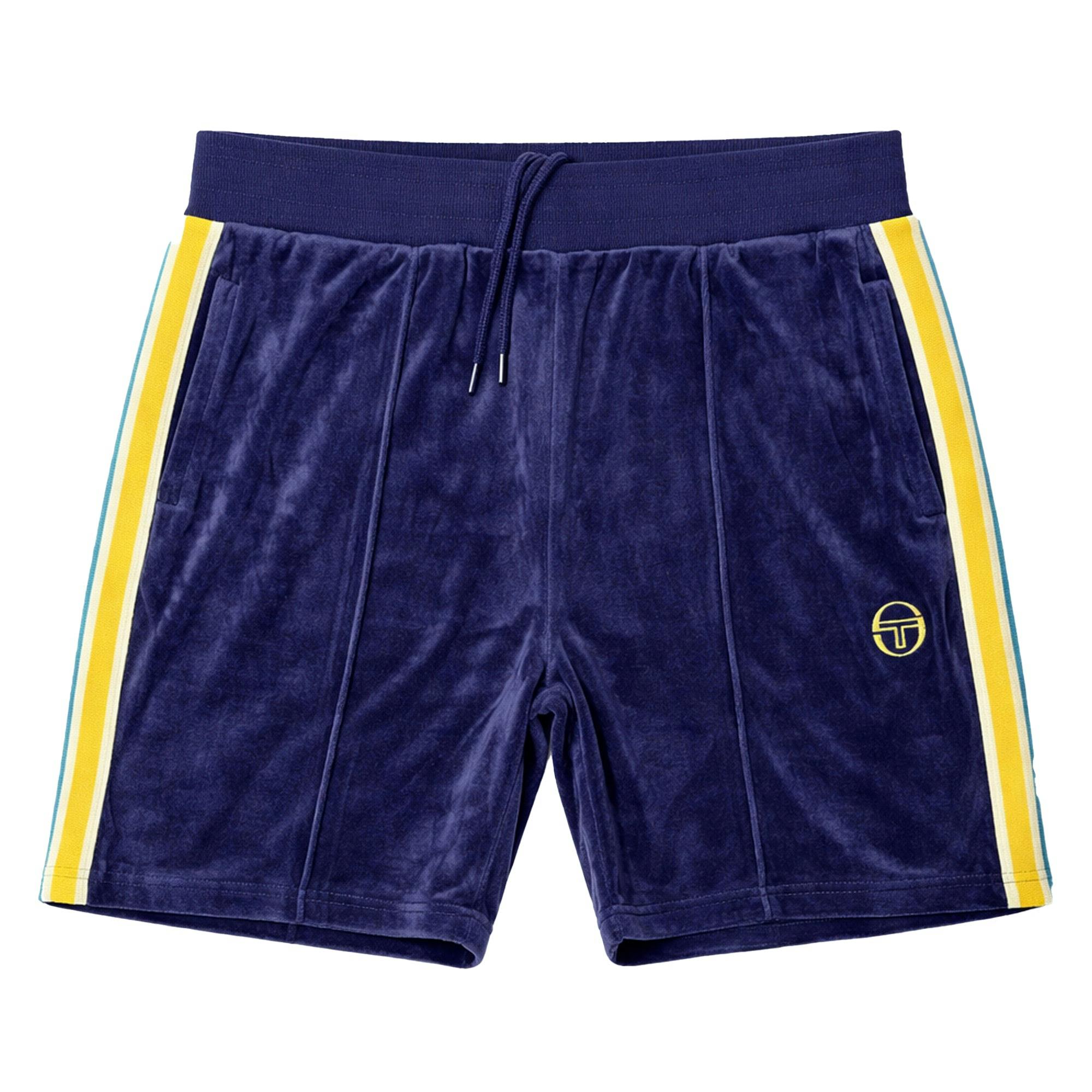 Sergio Tacchini Blue Monte Velour Shorts Maritime /Mango Mint - Xxl