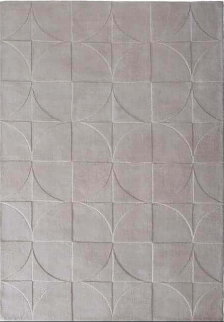 Rackhams Cream Penny Geometric Wool Rug - 120X170 Cm