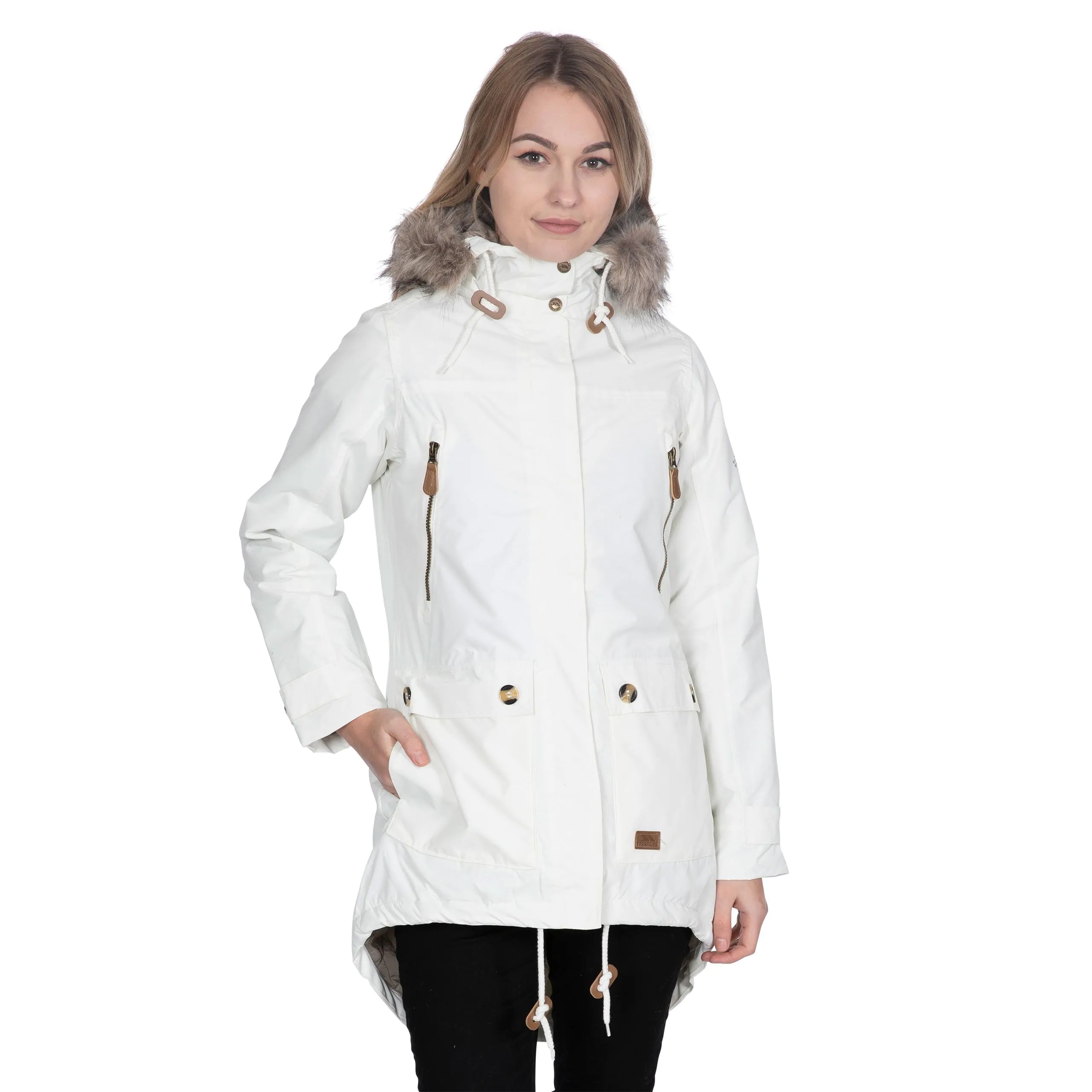 Trespass Women's Clea Waterproof Parka - Ghost - Ghost - Extra Large