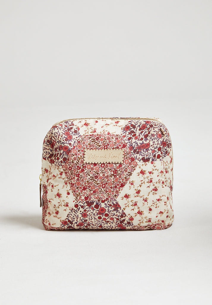 Lily And Lionel Pink Nola Aster Patchwork Print Wash Bag In