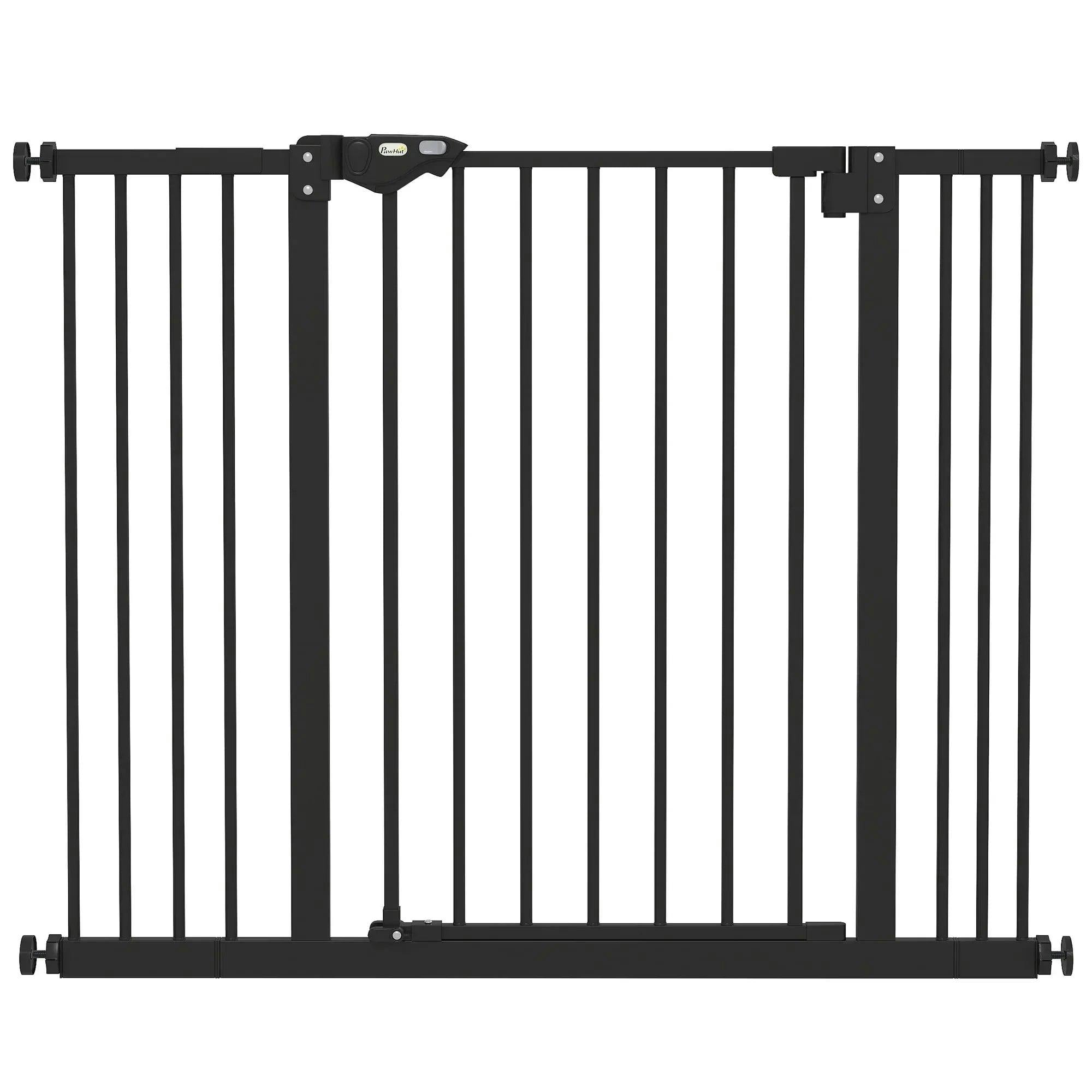 Pawhut Adjustable Safety Gate W/ 2 Extensions And Four Adjustable Screws, Black - Image 7