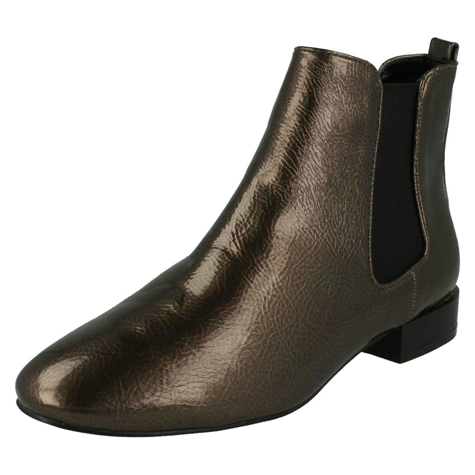 Spot On Women's Grey Slip On Ankle Boots - Uk 5