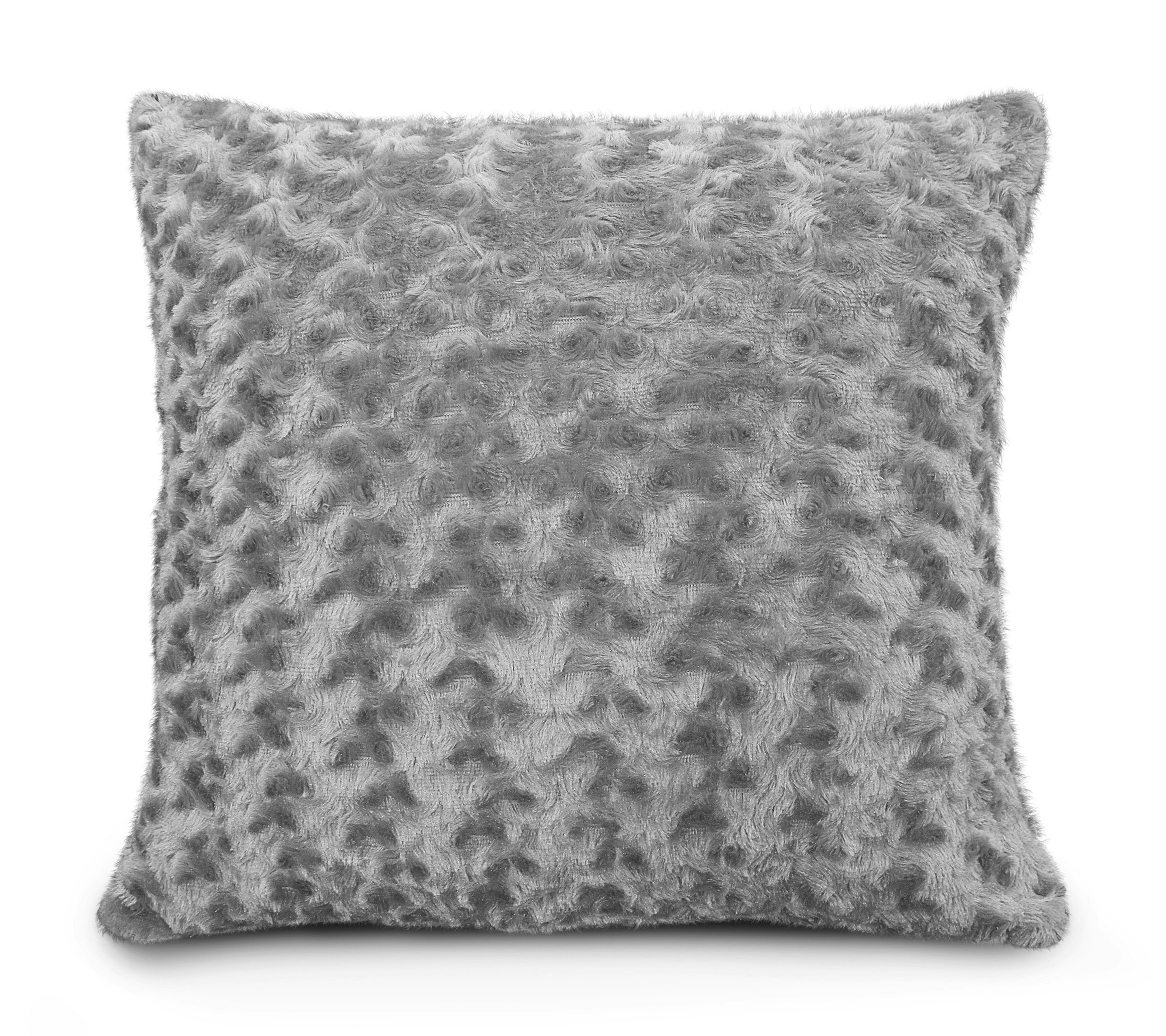 Rackhams Silver Fur Supersoft Rose Posy Cushion - 43Cm X 43Cm