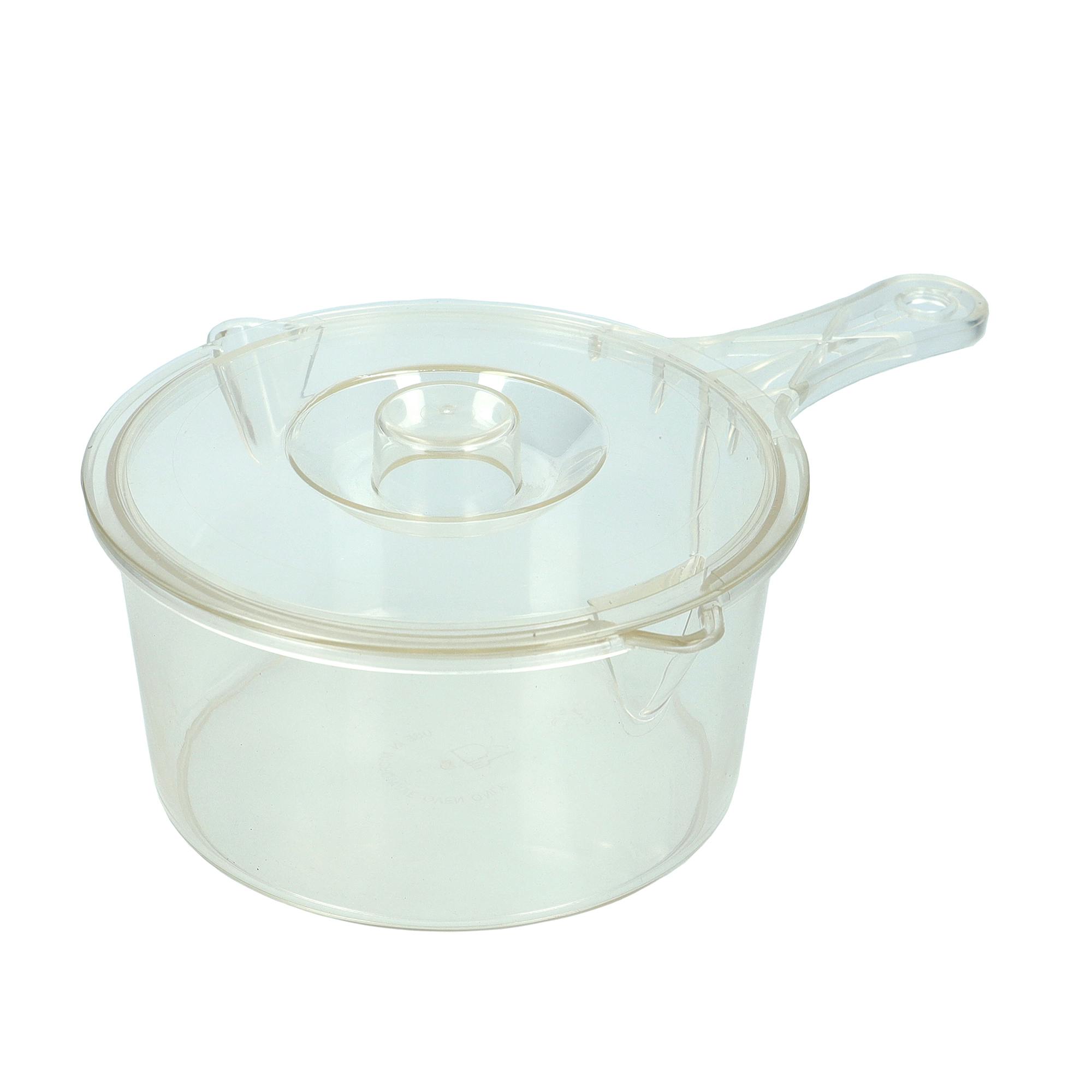 Rackhams Microwave 900Ml Saucepan - Clear - Bpa Free Plastic - Saucepan