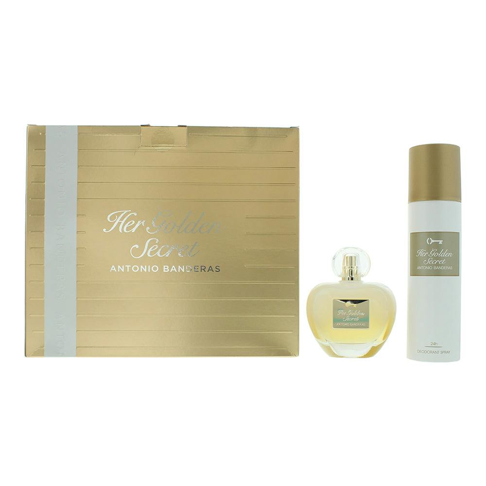 Antonio Banderas Golden Her Secret 2 Piece Gift Set: Eau De Toilette 80Ml - Deod