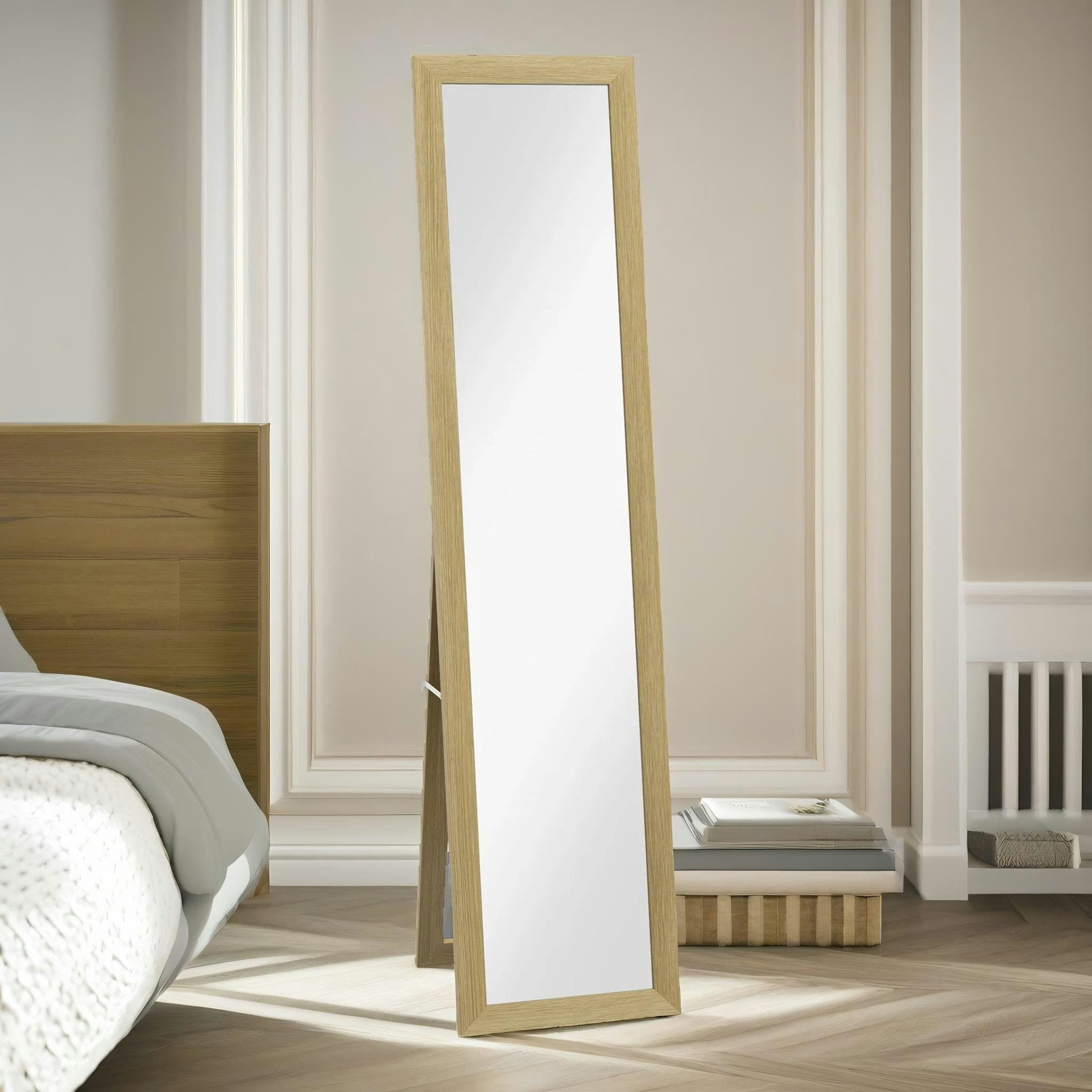 Rafaelo Mobilia Rustic Full Length Mirror Freestanding Or Hanging Natural