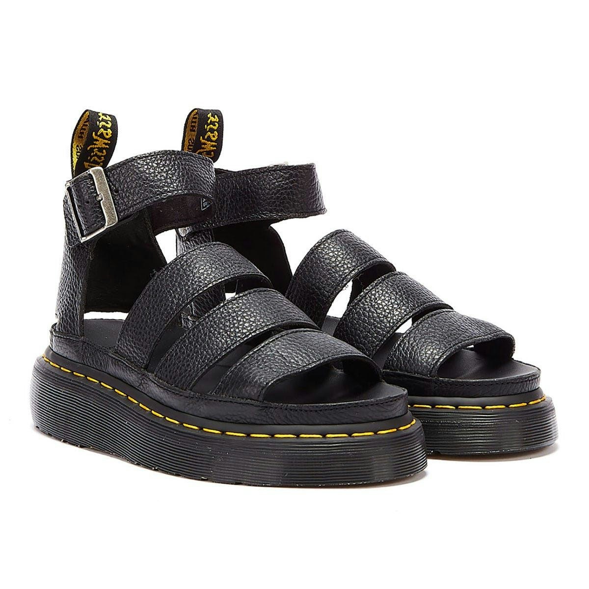 Dr Martens Women's Black Dr. Martens Clarissa Ii Quad Platform Sandals - Size 4