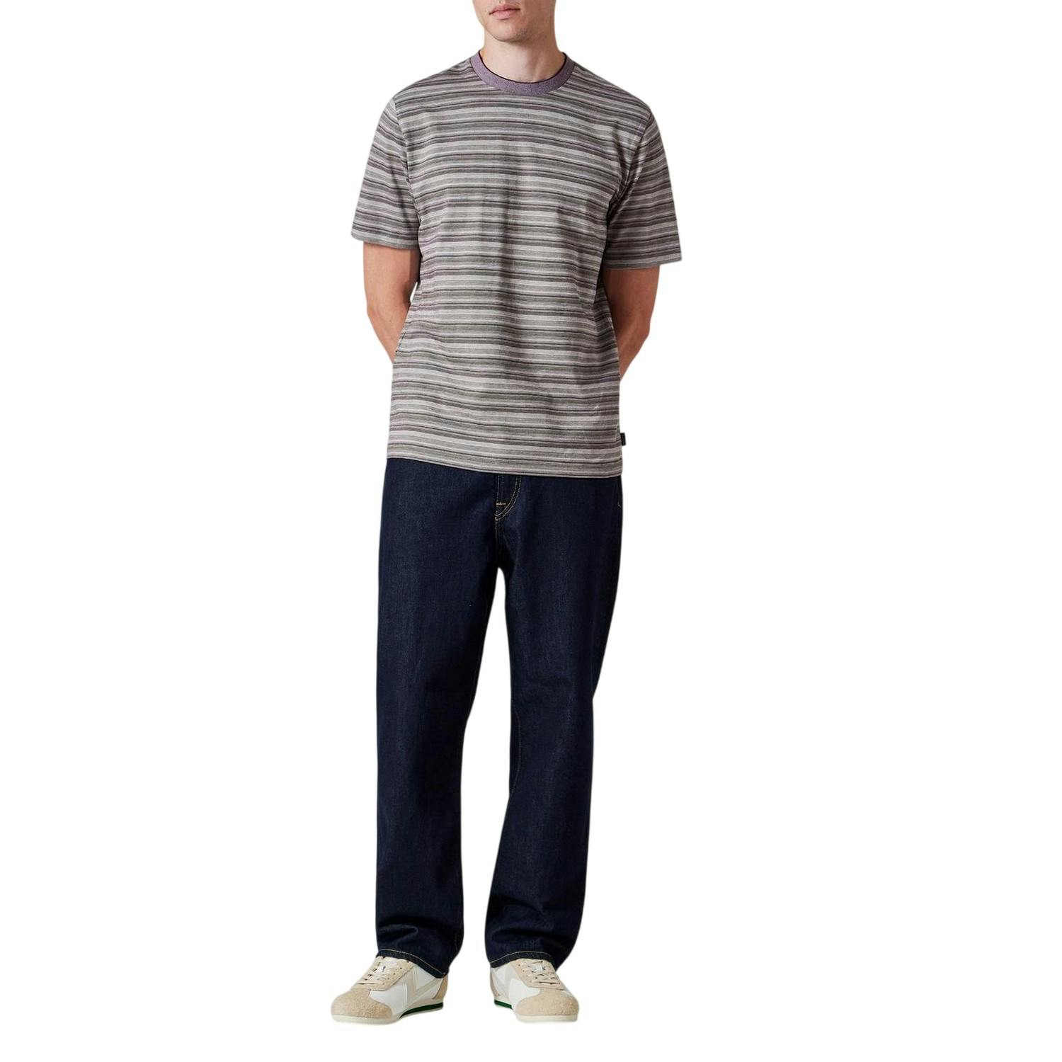 Paul Smith Men's Green Striped T-Shirt - M - 100% Organic Cotton
