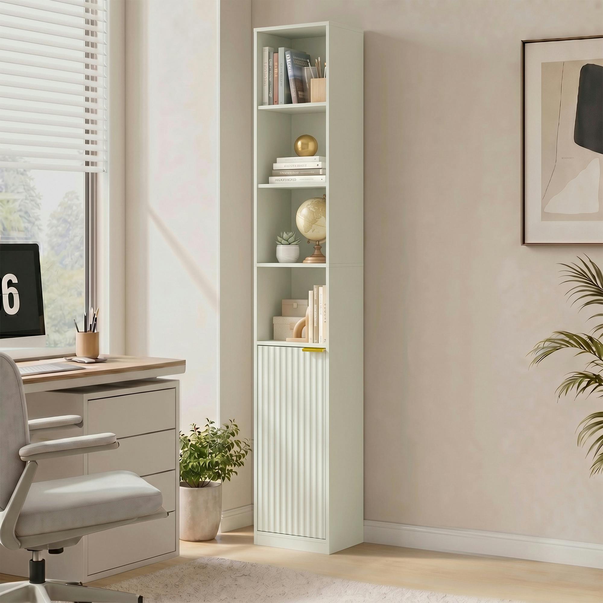 Rackhams Light/Green Bookcase Adjustable Shelf 6-Tier - 24