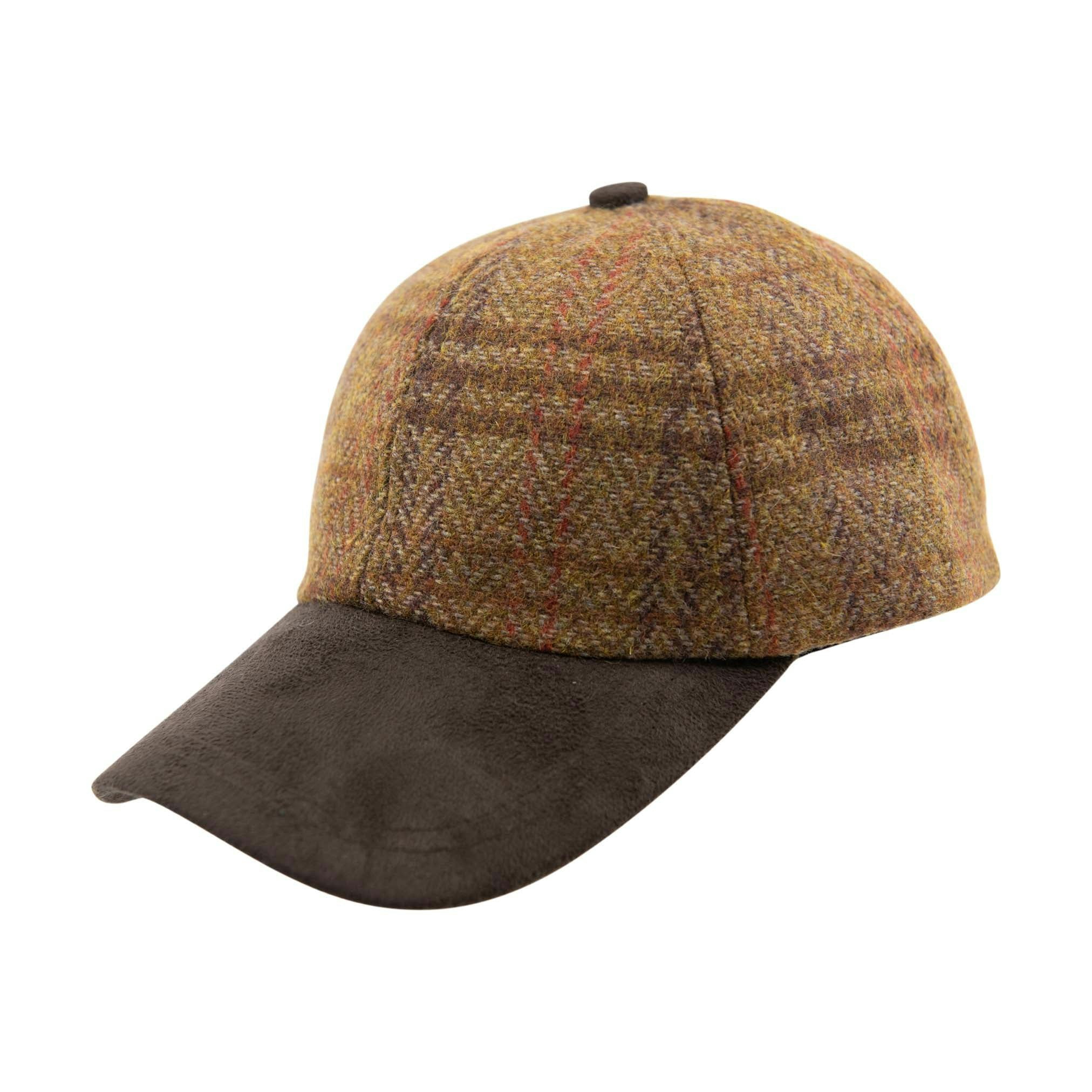 Heritage Traditions Tweed Suede Baseball Cap - Tan Check