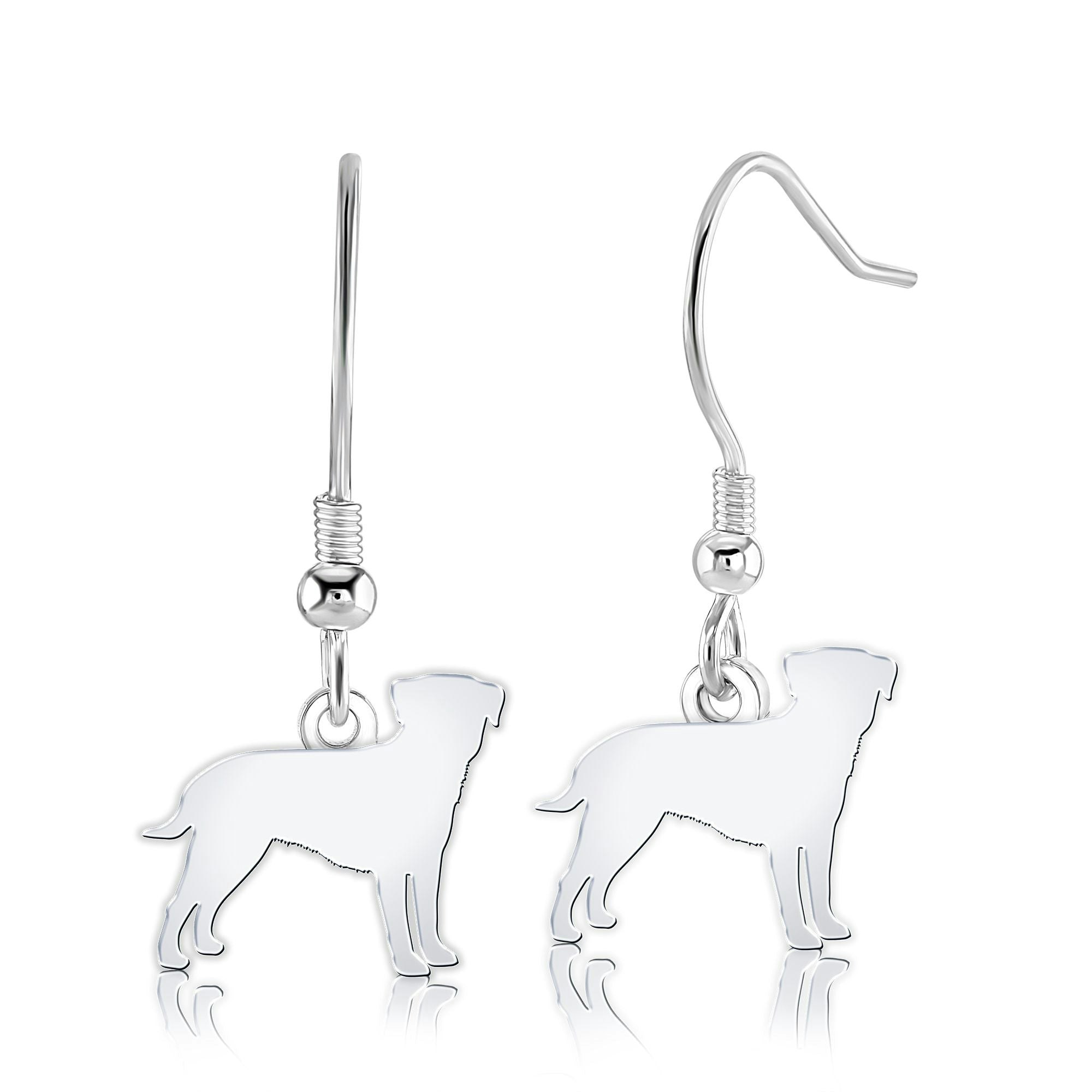 Mylee London Silver Border Terrier Silhouette Earrings - Yes - Hook